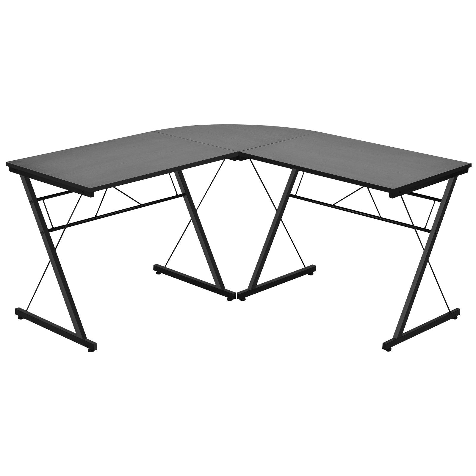 Escritório em Forma de L Mesa Angular Reversível para Computador Poupa Espaço e Multifuncional para Casa e Escritório Preto 150 x 150 x 76 cm