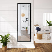 Espelho de Corpo Inteiro para Parede com 2 Conjuntos de Ganchos Reguláveis para Quarto Casa de Banho Entrada Preto 107 x 1,5 x 36,5 cm