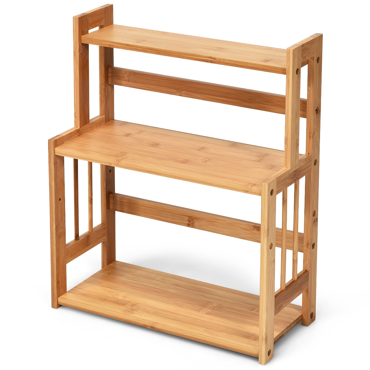 Organizador de Bambu de 3 Níveis para Cozinha, Casa de Banho e Quarto 41,5 x 18 x 50 cm