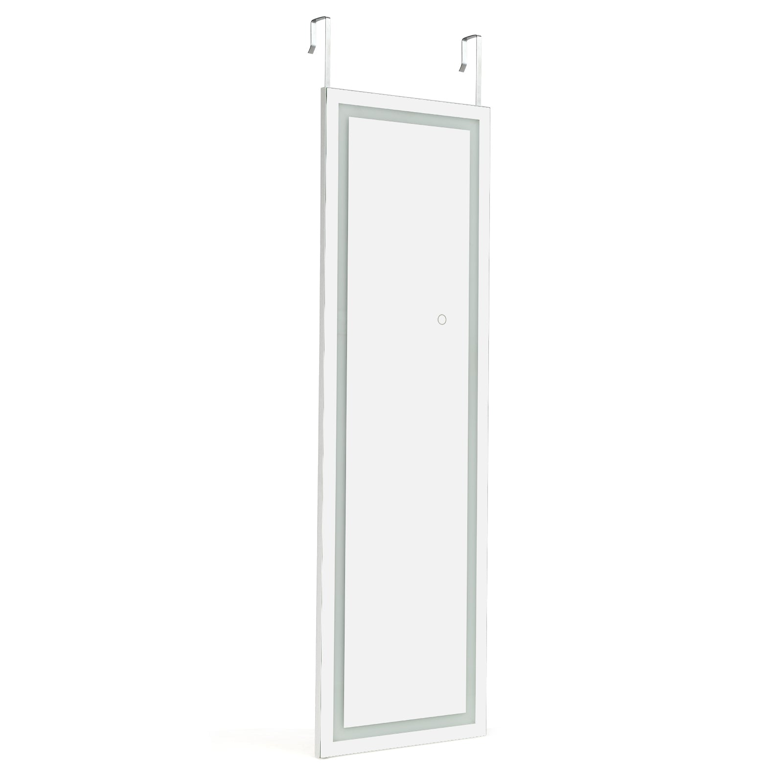 Espelho de Pé/Corpo Inteiro para Porta com Luzes LED Coloridas e Reguláveis Montado na Parede ou na Porta Branco 37 x 2 x 120 cm