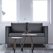 Sofá Moderno de 2 Lugares em Símil-Couro PU com Almofada Macia Conversível em Sofá-Cama Perfeito para Casa e Escritório Cinzento 120 x 60 x 62,5 cm