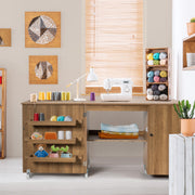 Mesa Dobrável para Costura e Escritório – 158 x 50 x 75 cm – Castanho – MDF