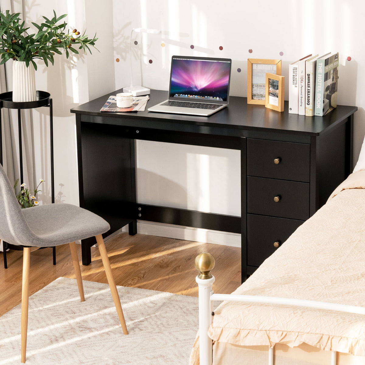 Secretária para Computador – 120 x 50 x 75 cm – Preto – MDF