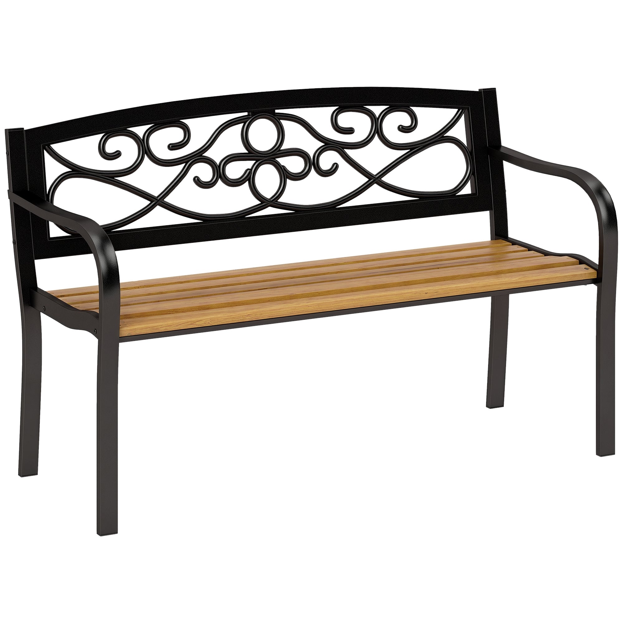 Banco de Jardim de 2 Lugares 127x56x80 cm Preto