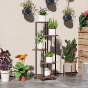 Suporte para Plantas – 59x59x110 cm – Cor Madeira – Madeira e Aço