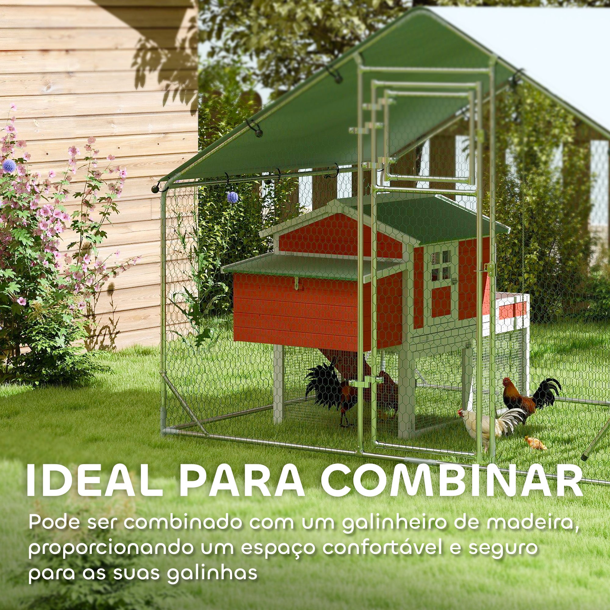 Galinheiro Exterior 300x200x195 cm Prata