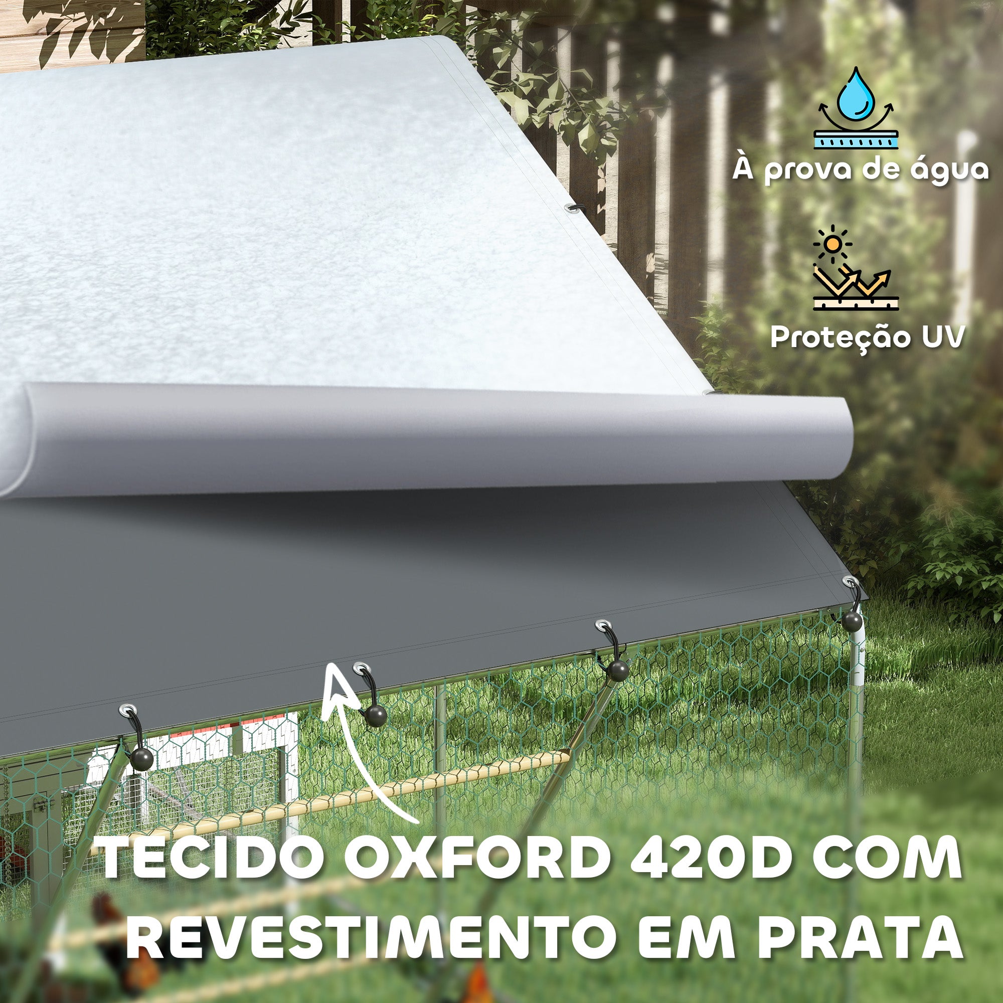 Galinheiro Exterior 300x200x195 cm Prata