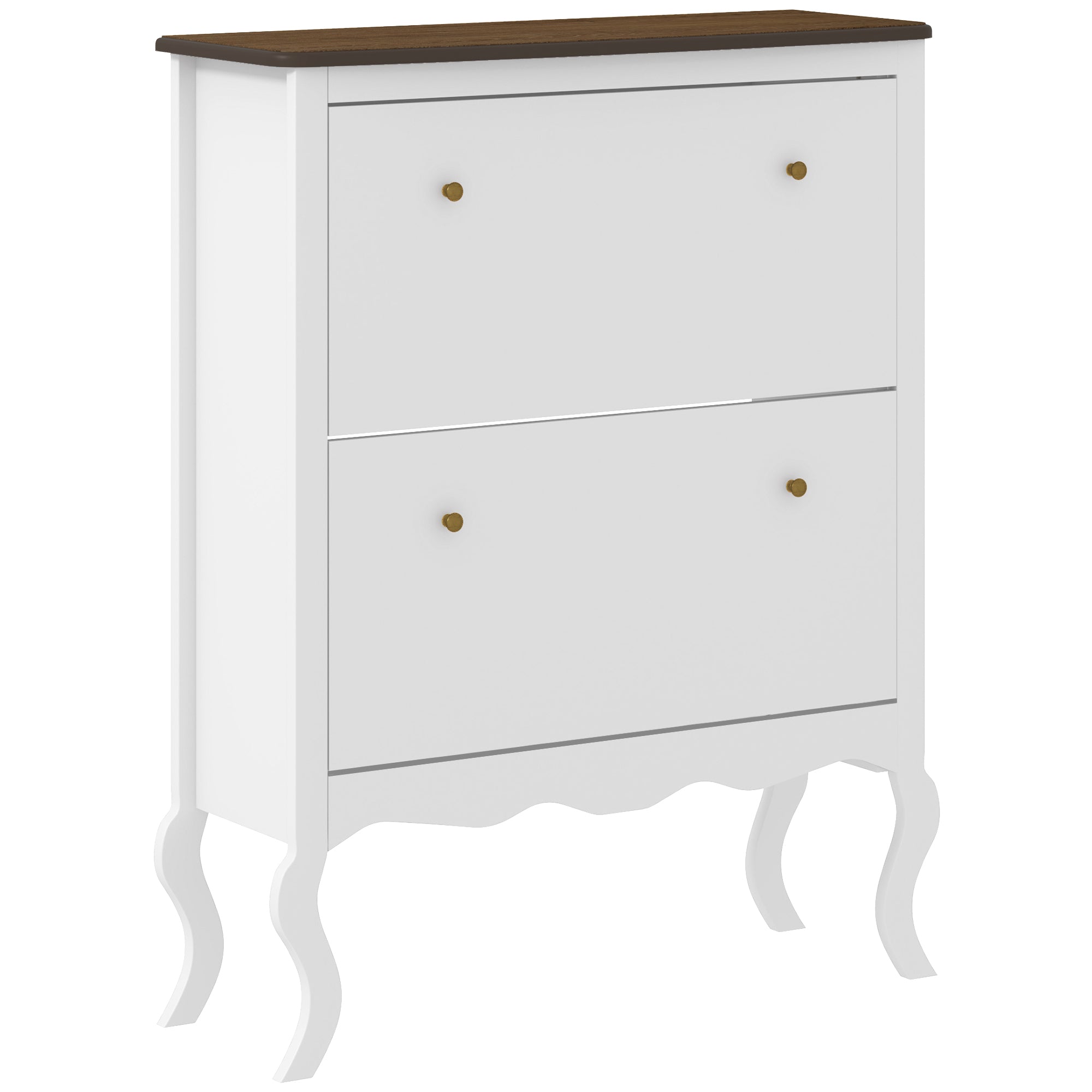 Sapateira Estilo Francês Branco 84x29x109 cm - Armazena até 16 Pares de Sapato