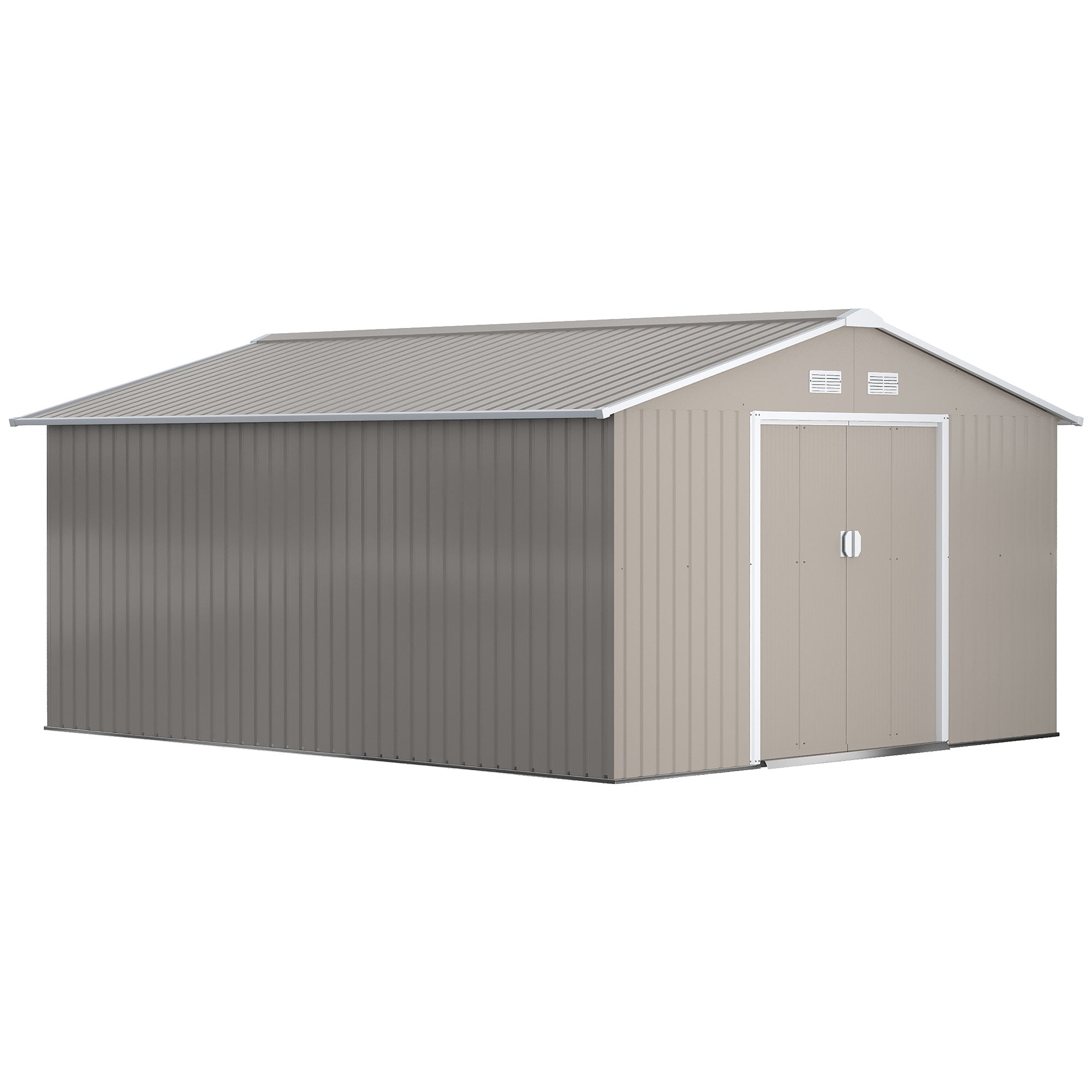 Abrigo de Jardim 340x386x200 cm Cinza Claro - Espaço de Armazenamento Resistente