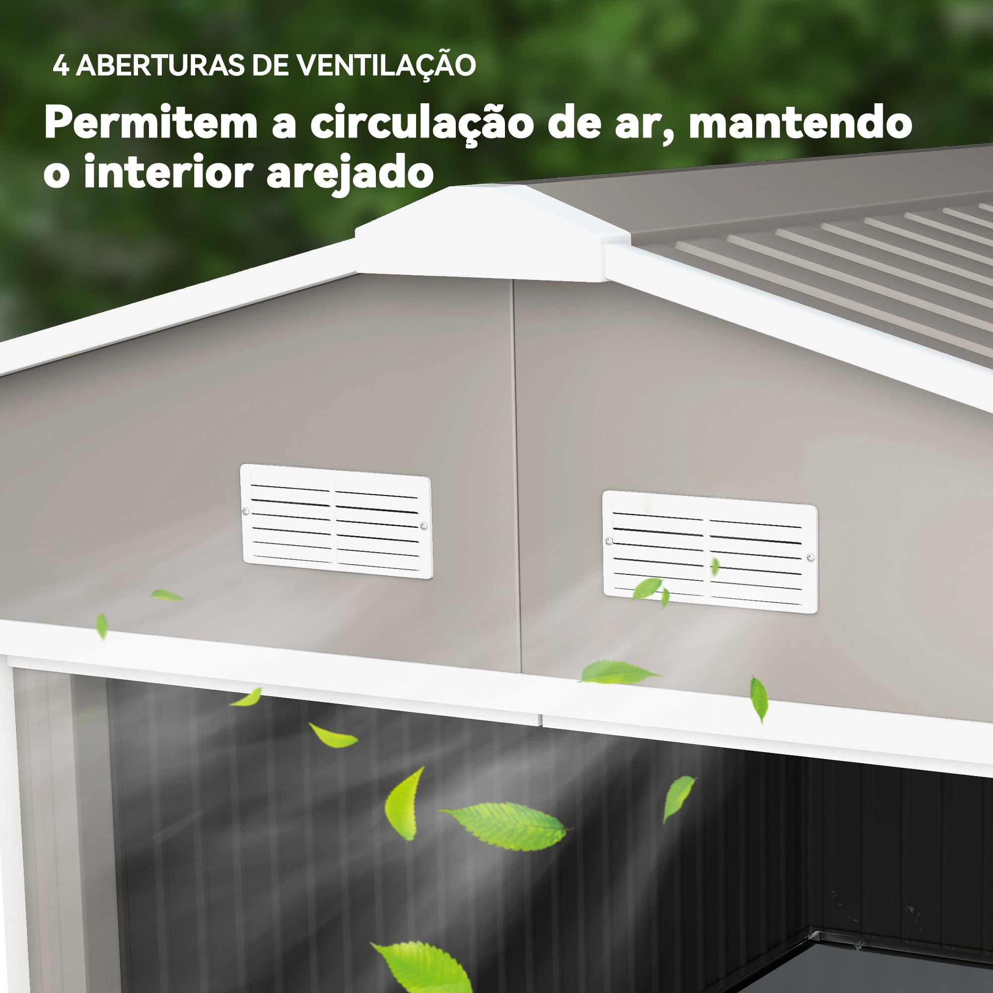 Abrigo de Jardim 340x386x200 cm Cinza Claro - Espaço de Armazenamento Resistente