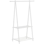 Suporte para Cabide Dobrável com 2 Prateleiras 107,5x45x150 cm Branco