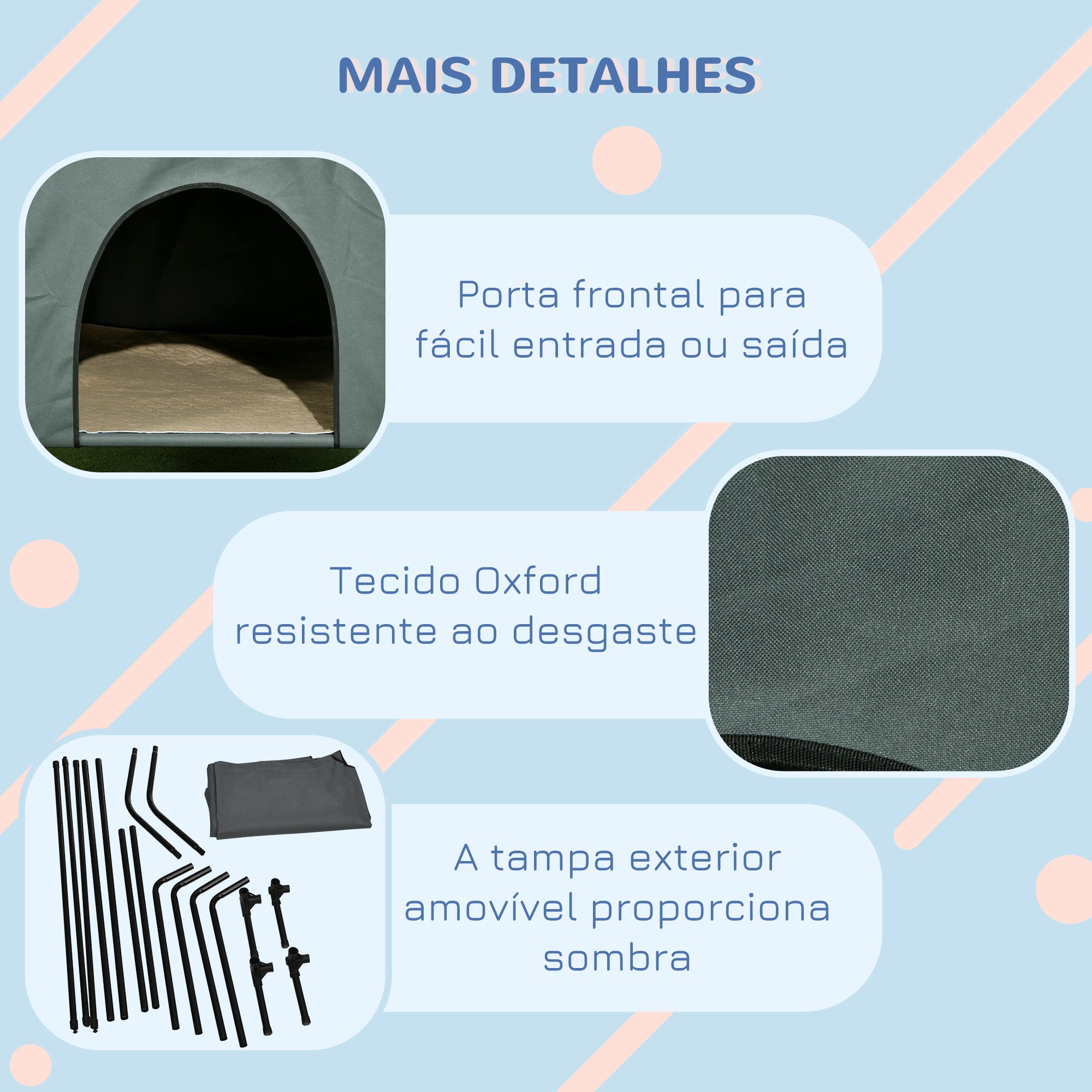 Casa para Cães 110x75x87 cm Cinzento - Conforto e Proteção para o seu Animal de Estimação