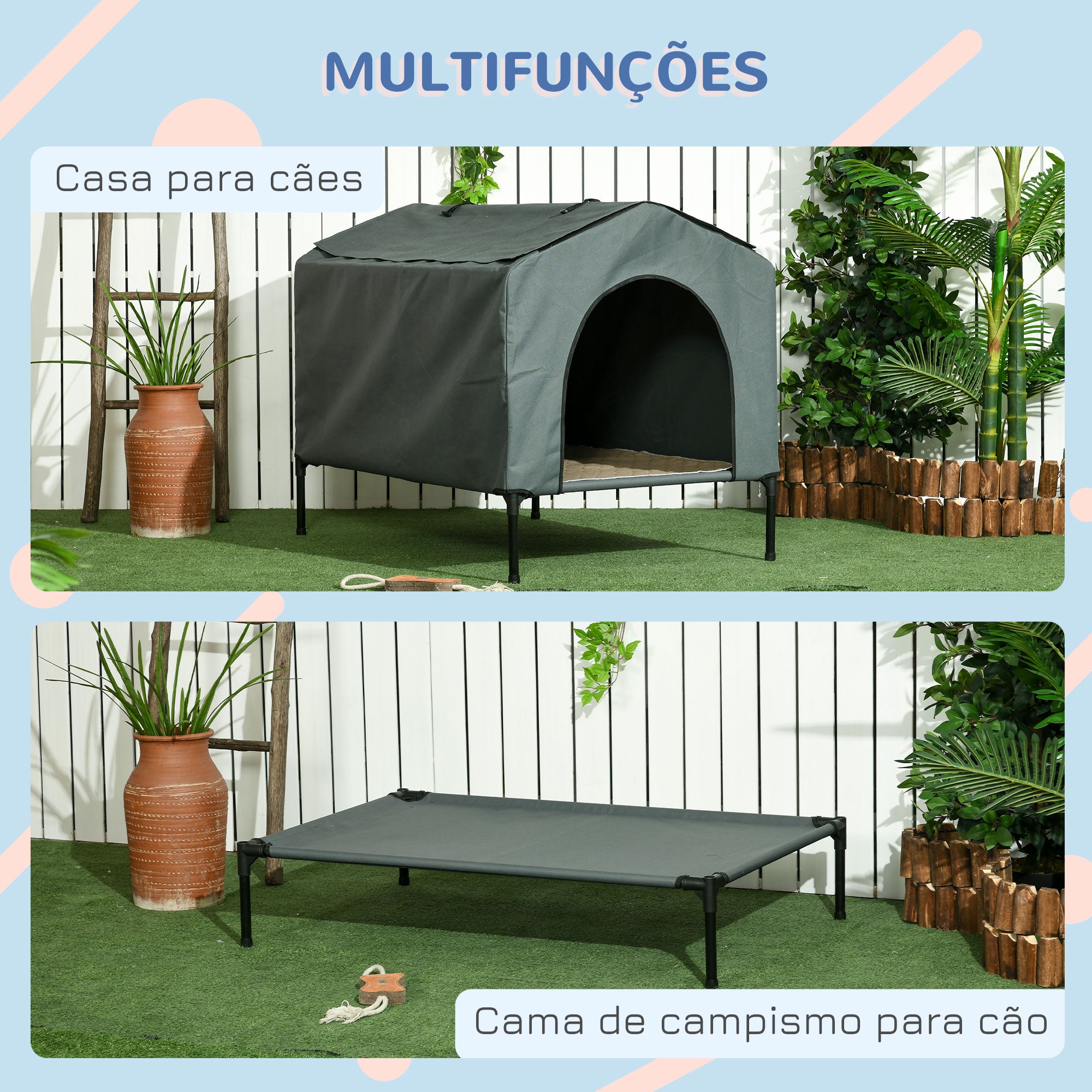 Casa para Cães 110x75x87 cm Cinzento - Conforto e Proteção para o seu Animal de Estimação