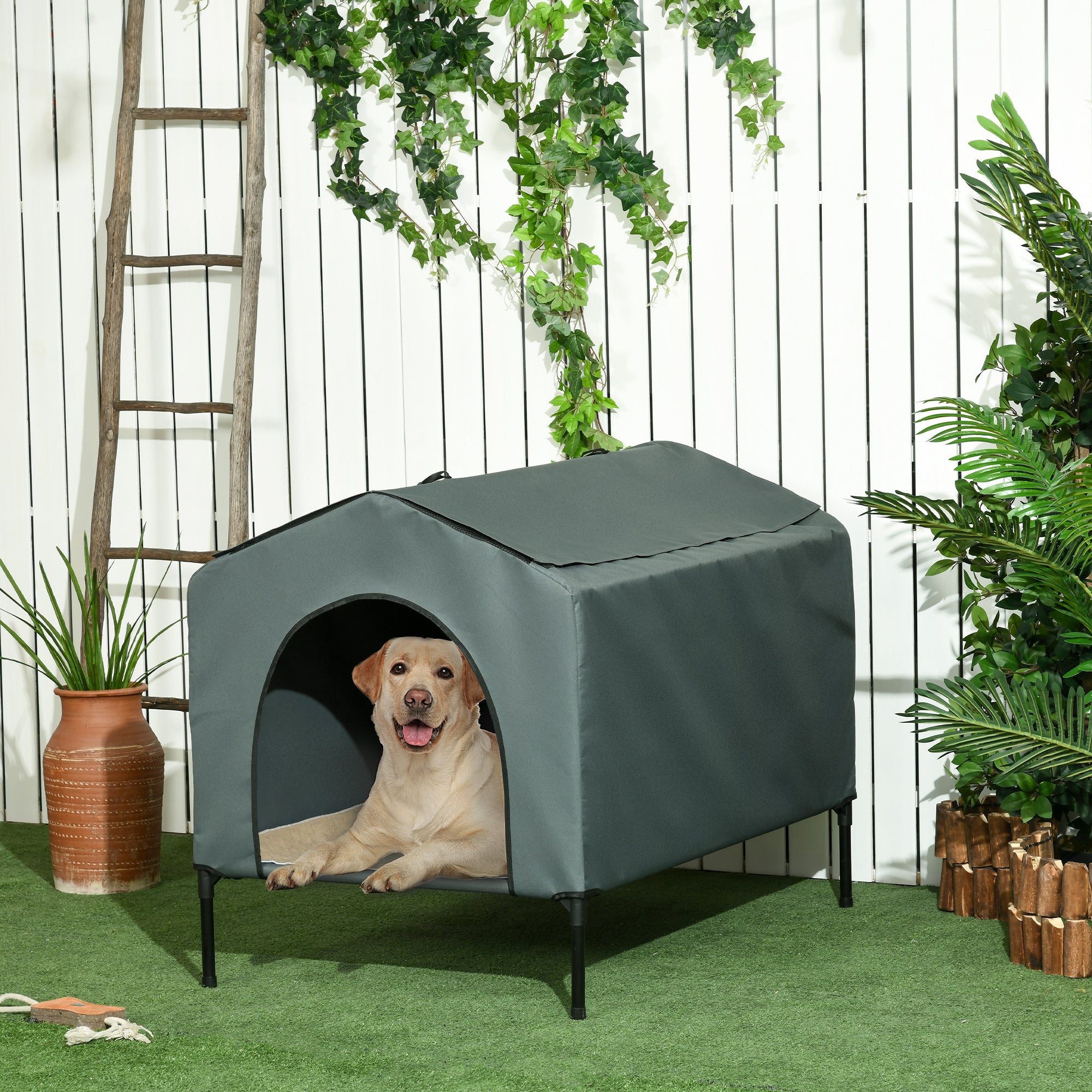 Casa para Cães 110x75x87 cm Cinzento - Conforto e Proteção para o seu Animal de Estimação