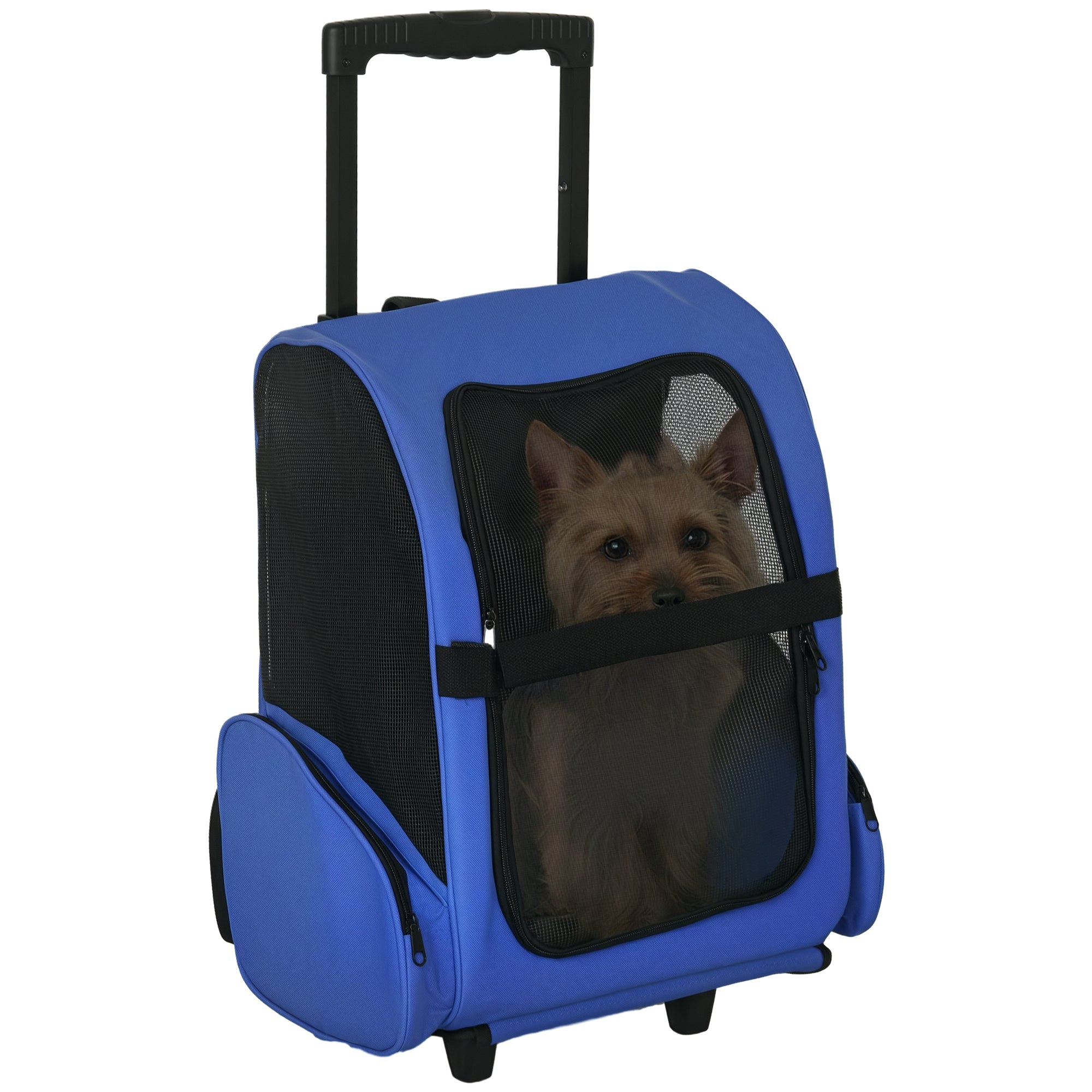 Transportadora 2 em 1 para Animais de Estimação - 42x25x55cm - Cor Azul