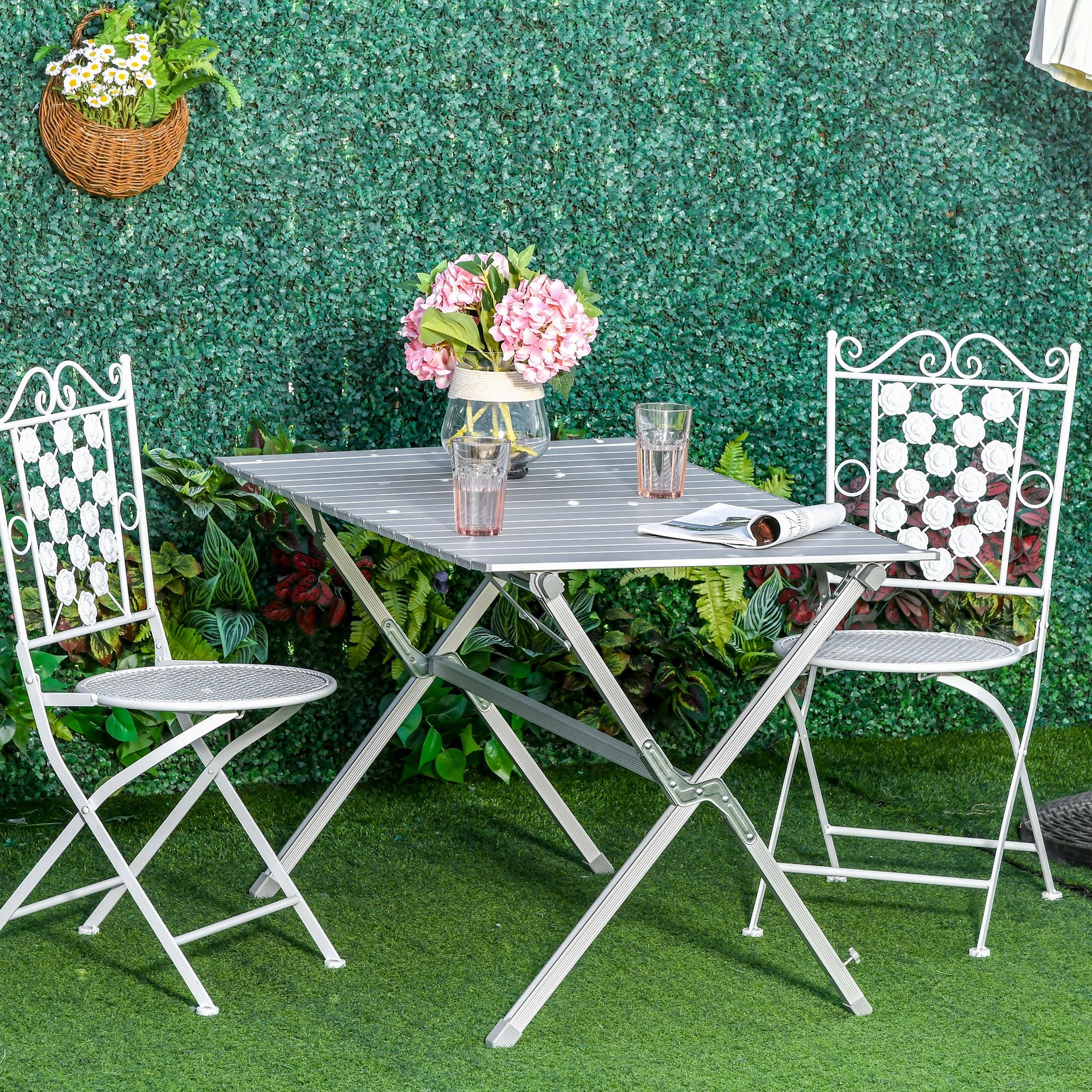 Mesa de Campismo Dobrável 111,5x70x69cm Prata