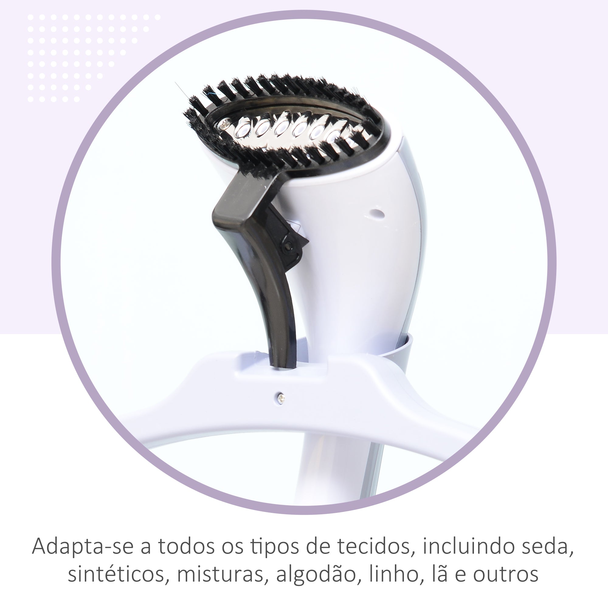 Ferro de Engomar a Vapor 21,5x30x150 cm Branco e Roxo