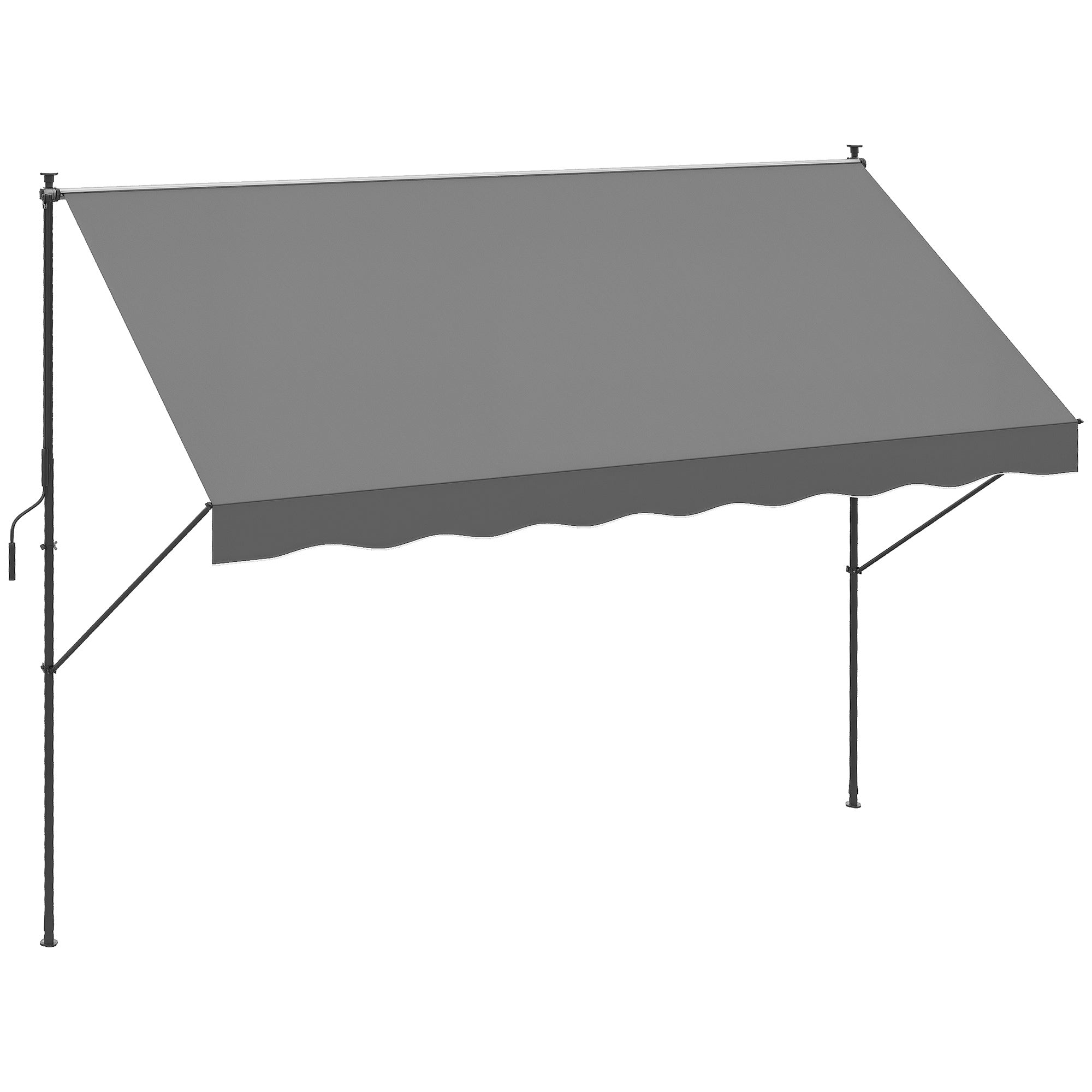Toldo Manual Retrátil 300x170x200-290cm Cinza - Proteção Solar UV40+