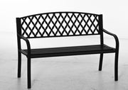 Banco de Jardim 2 Lugares Preto 128x58.5x89 cm