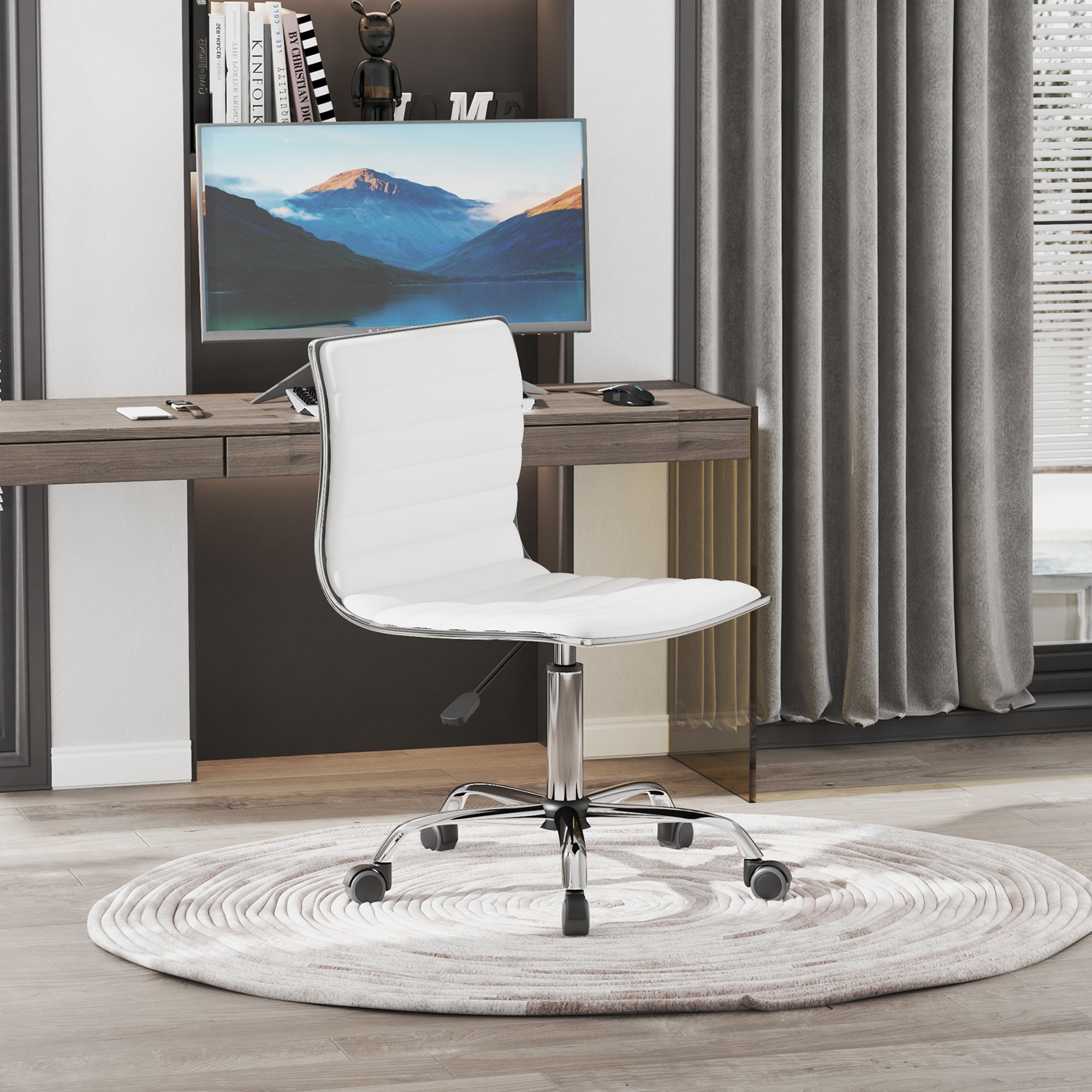 Cadeira de Escritório Branca 48x52x78-90 cm - Conforto e Elegância