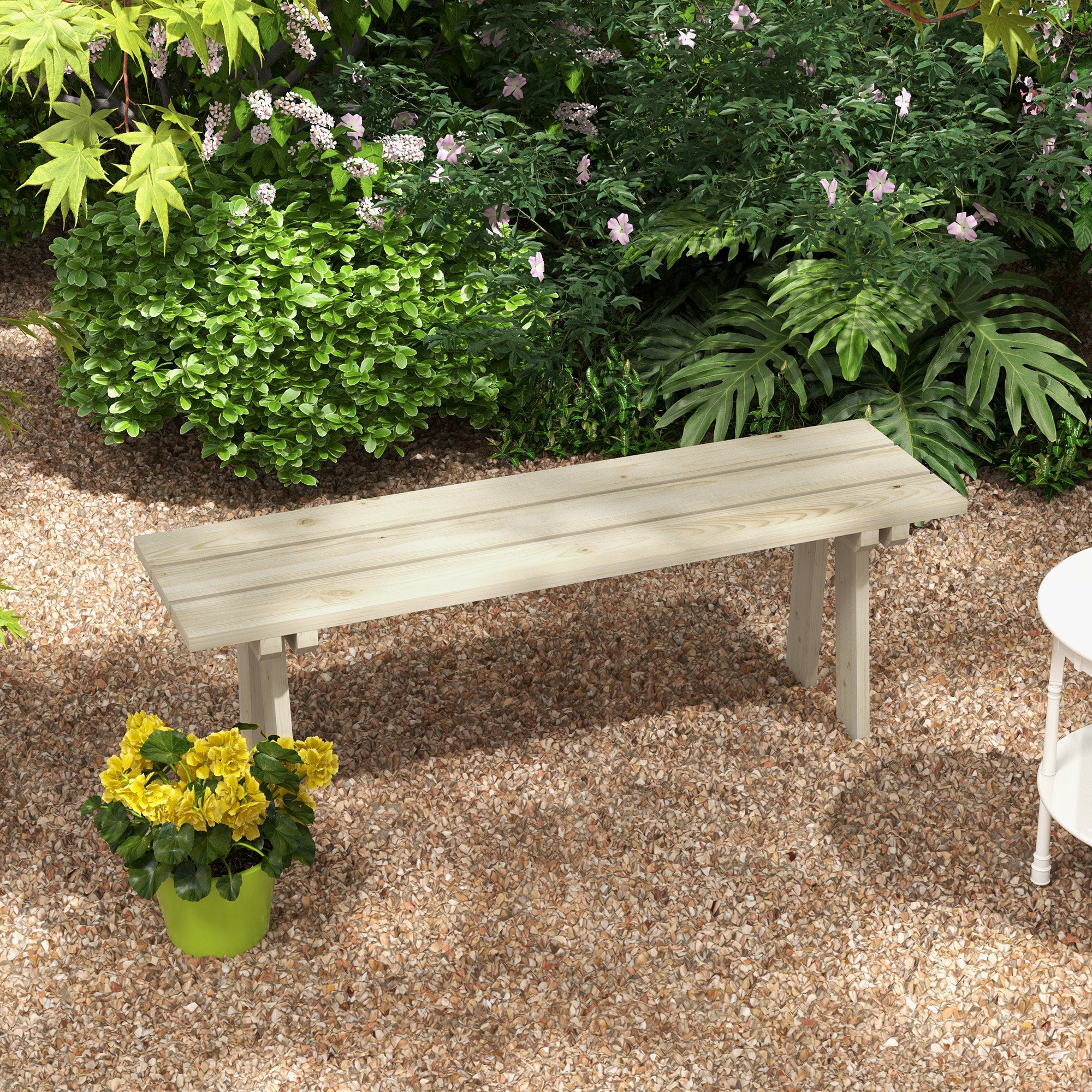 Banco de Jardim 2 Lugares 130x38x45 cm Cor Natural