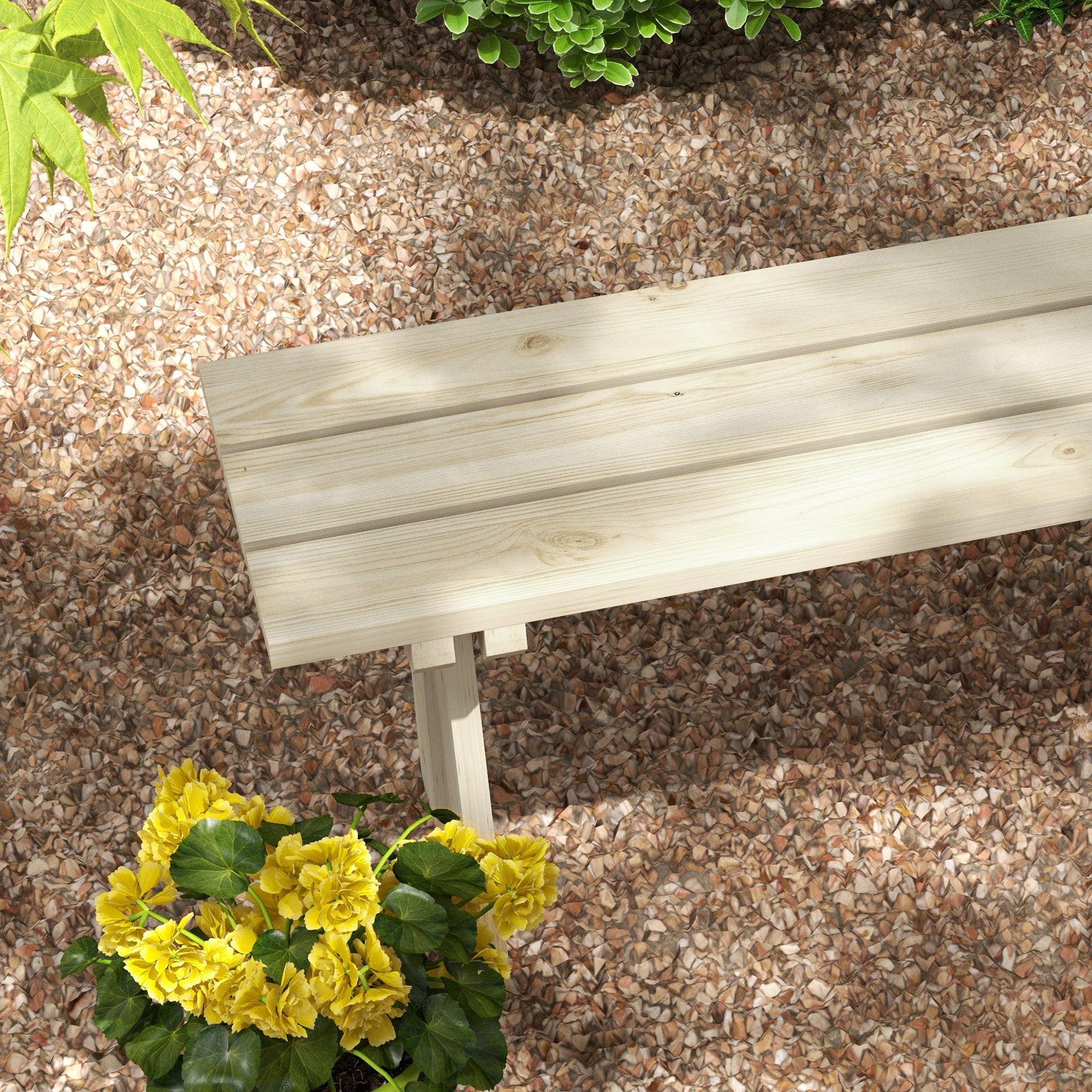 Banco de Jardim 2 Lugares 130x38x45 cm Cor Natural