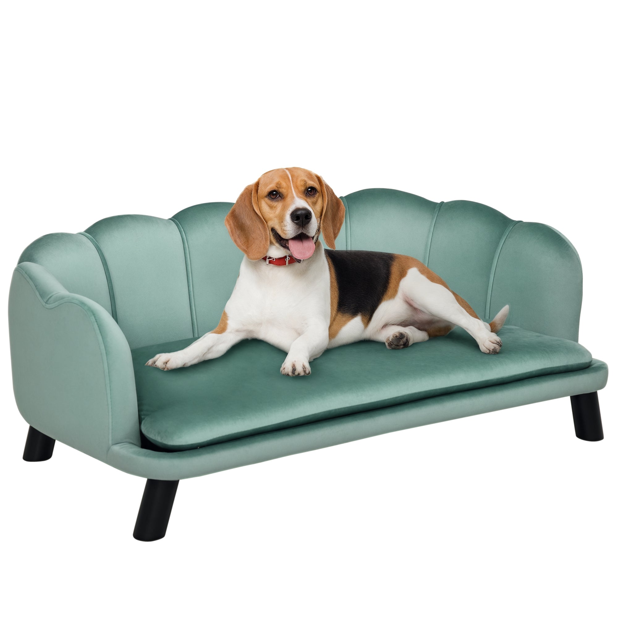 Sofá Cama para Cães Médios 98,5x60,5x35,5 cm Verde Azulado
