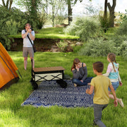 Tapete de Exterior 182x274 cm Azul e Branco - Design Reversível e Bolsa de Transporte