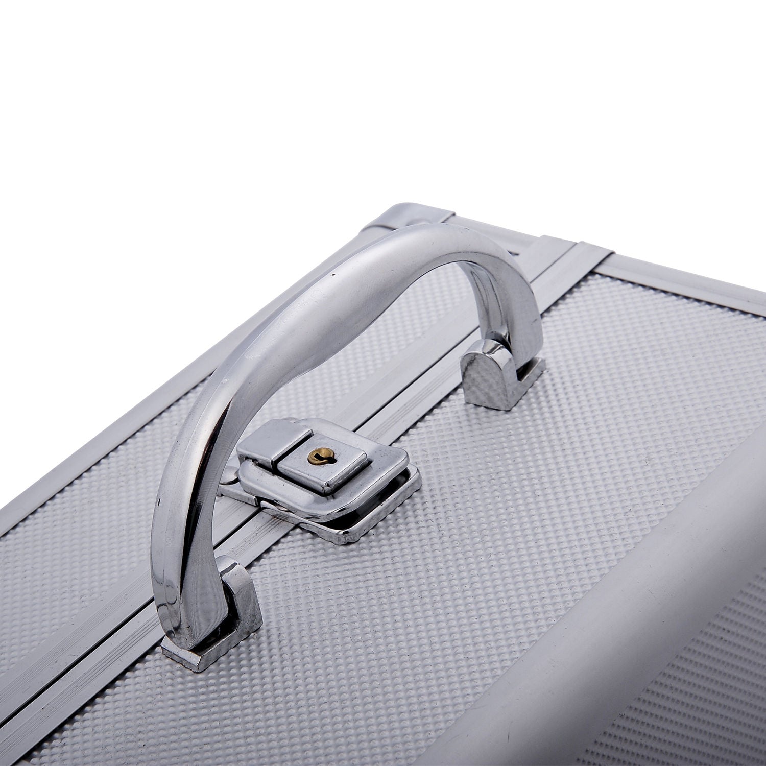 Estojo de Maquiagem Profissional Portátil 15x15x20cm - Prata