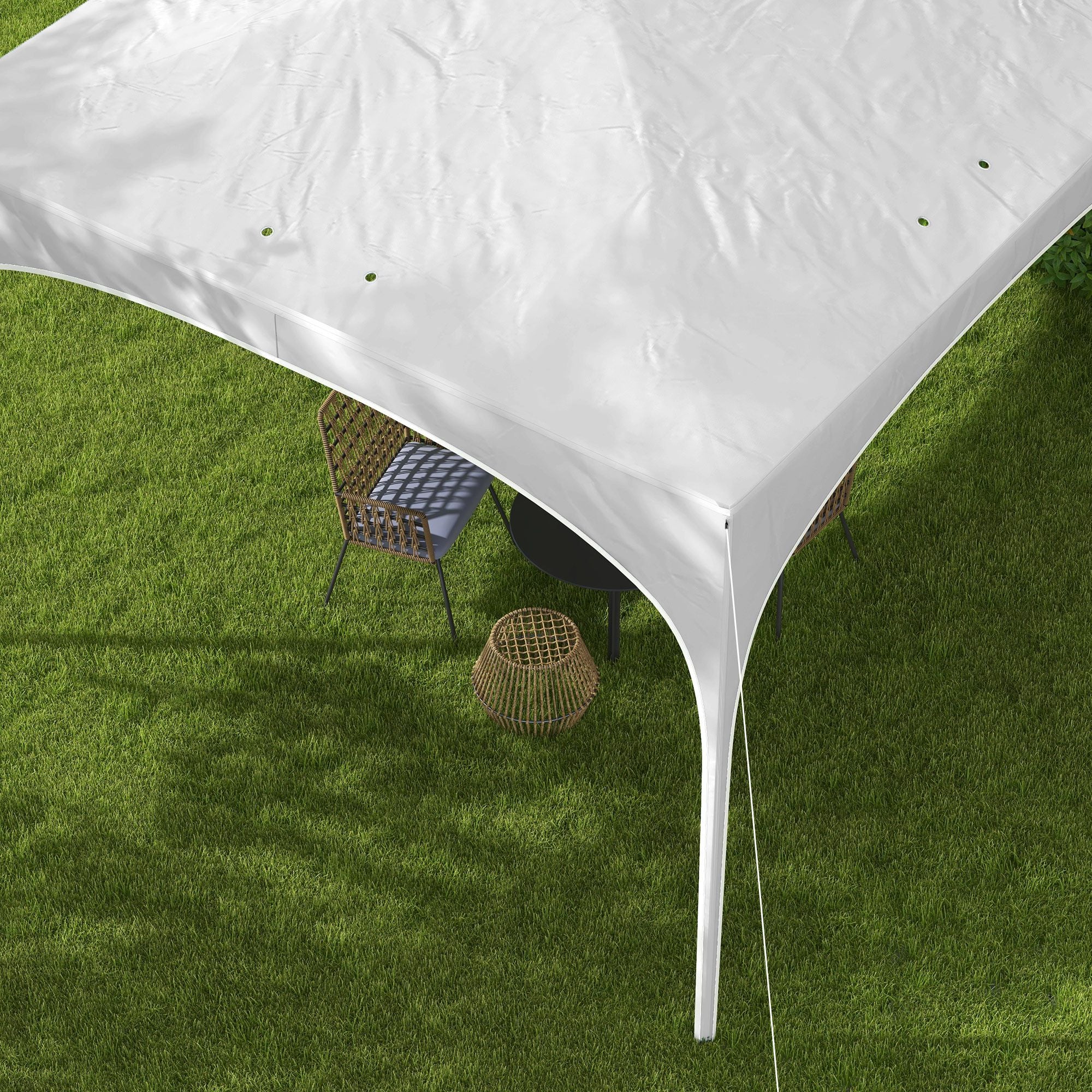Tenda de Jardim Dobrável – 295x295x255 cm – Branco – Tecido Oxford e aço