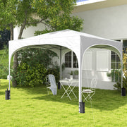 Tenda de Jardim Dobrável – 295x295x255 cm – Branco – Tecido Oxford e aço