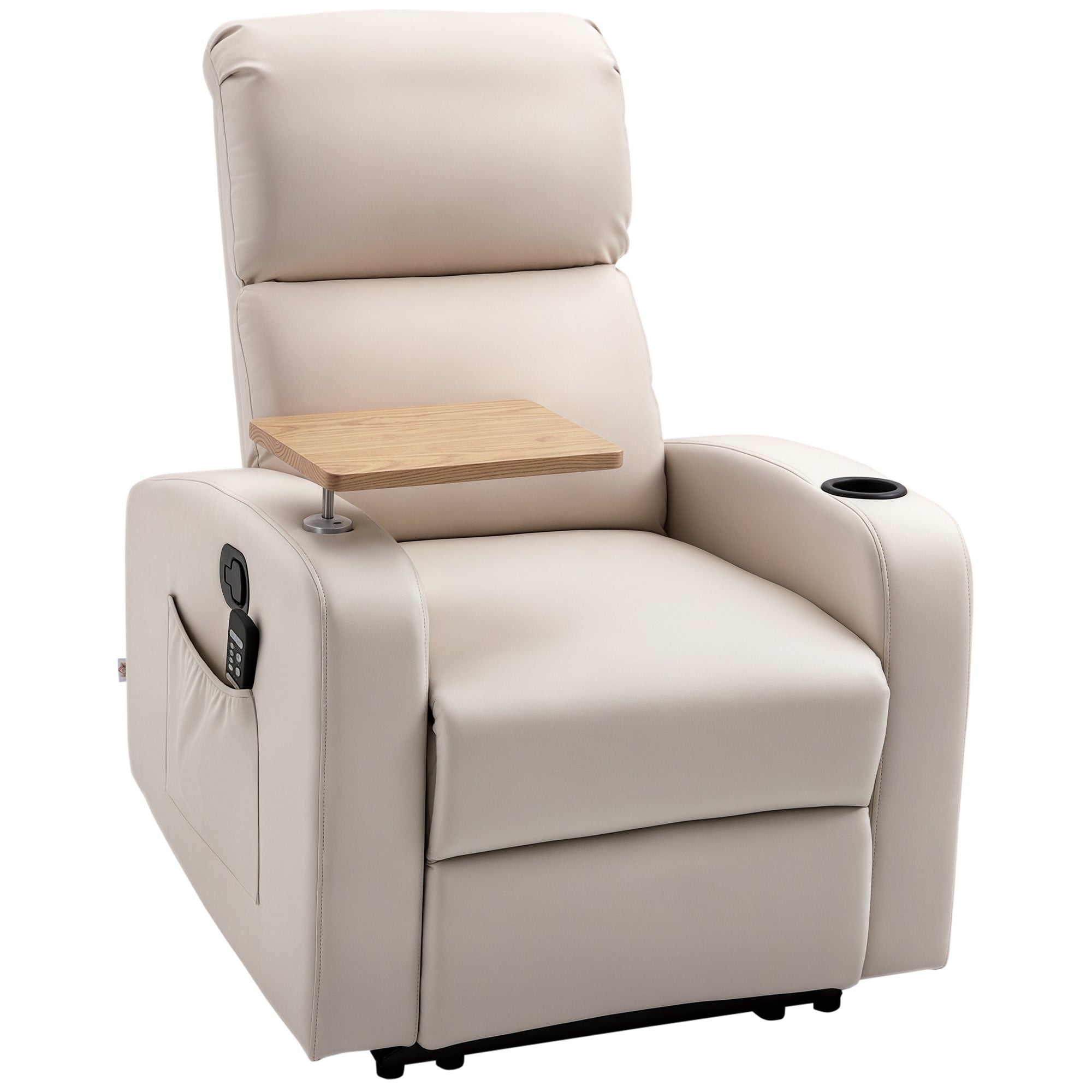 Poltrona de Massagem Relax Elétrica Bege 77x93x105 cm