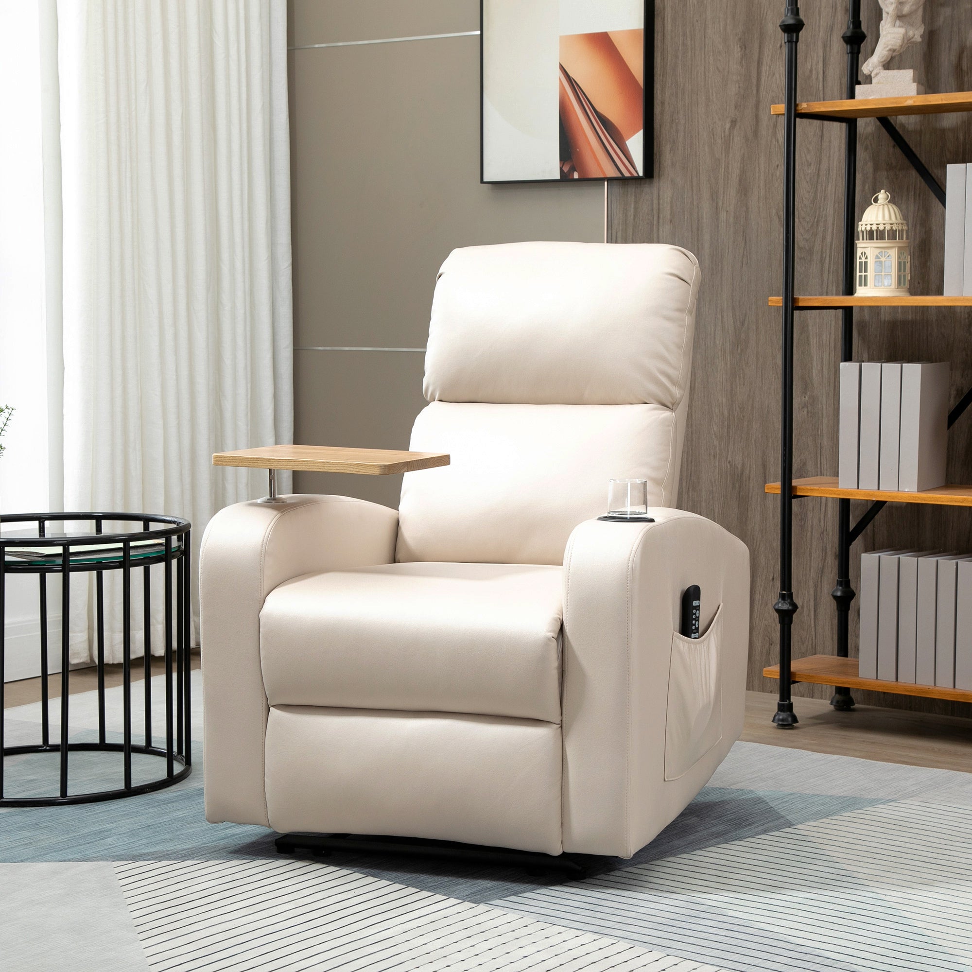 Poltrona de Massagem Relax Elétrica Bege 77x93x105 cm