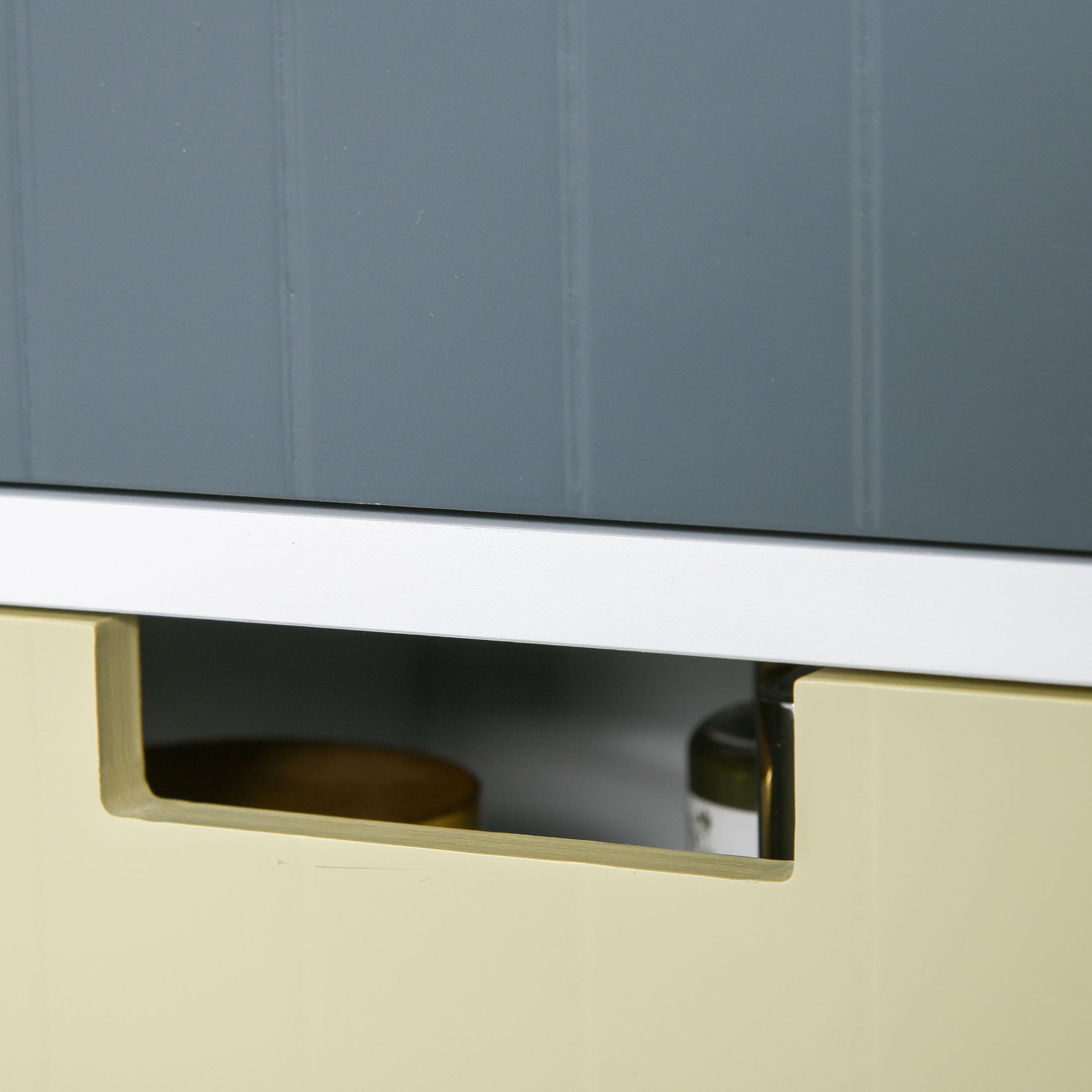 Cómoda de Madeira com 5 Gavetas – 35x28x90,5cm – Branco, Cinza Escuro, Cinza Claro, Bege – MDF