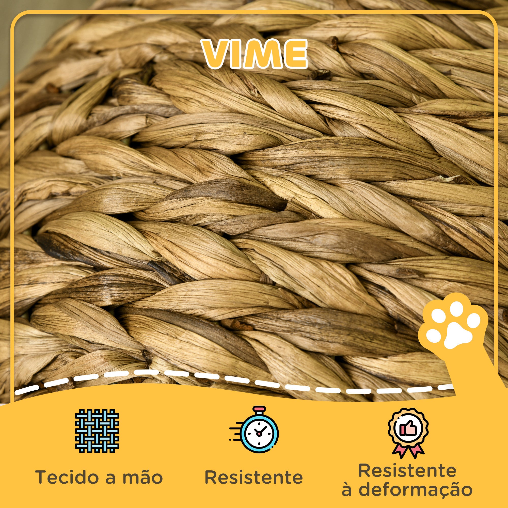Cama para Gatos de Fibra Vegetal Desmontável 42x33x52 cm Marrom e Bege
