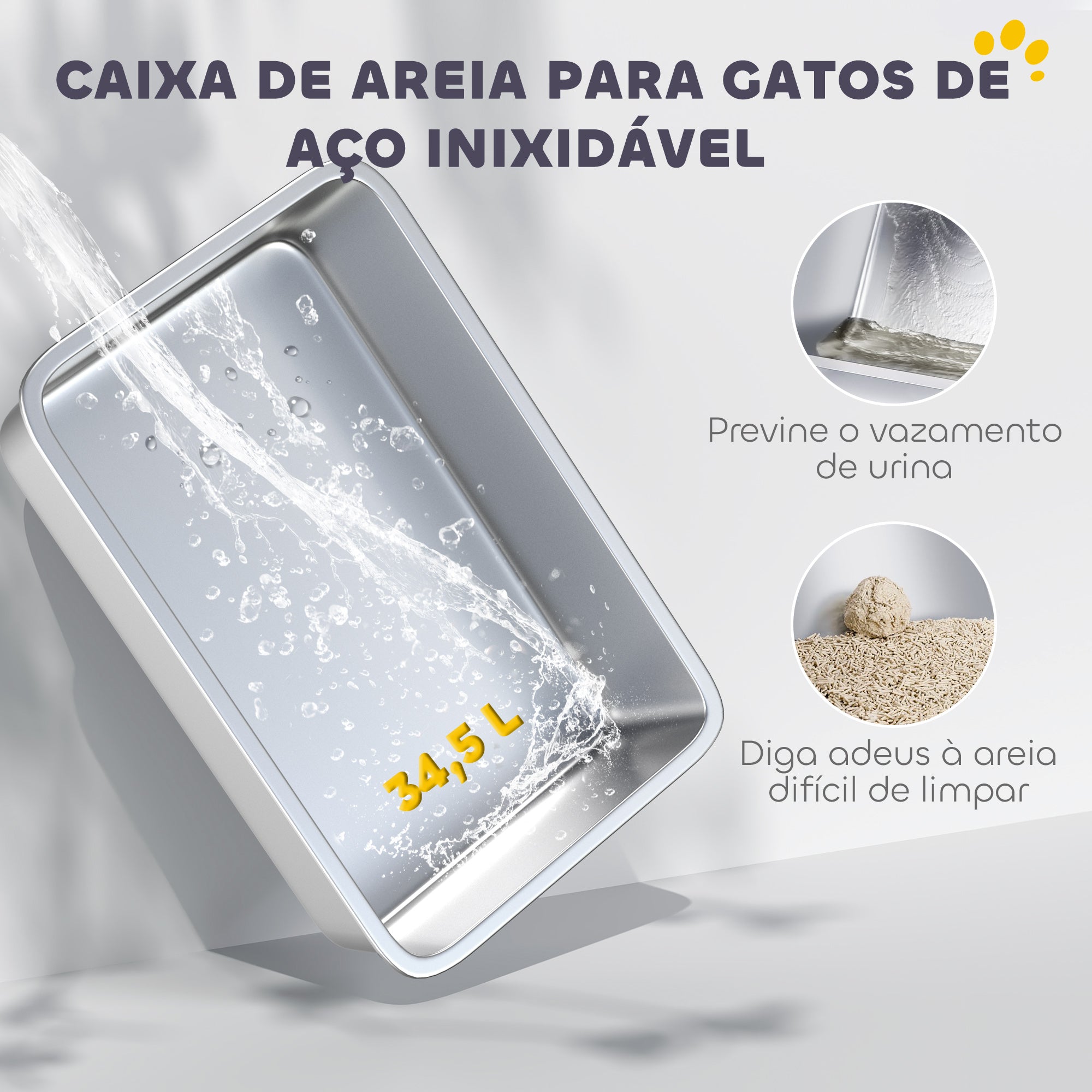 Caixa de Areia Fechada de Aço Inoxidável 60,2x40,5x40,5 cm Cinza Claro