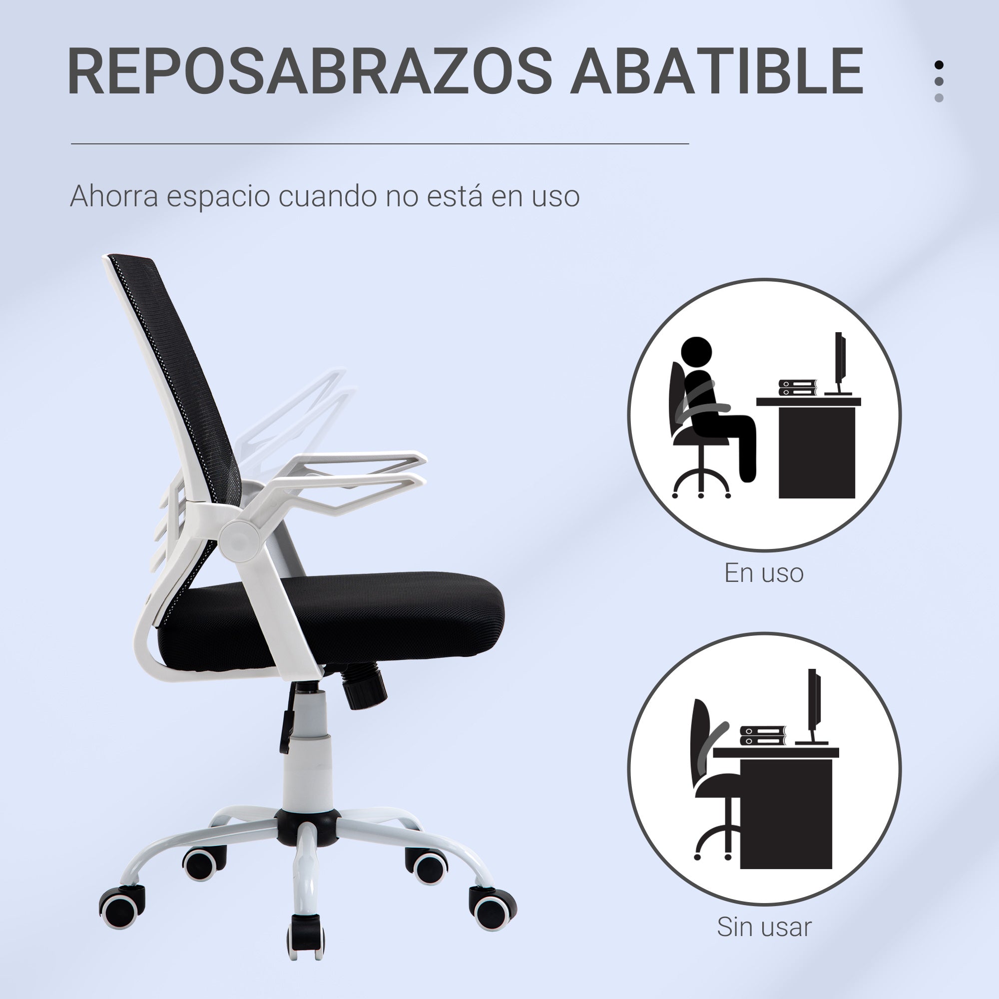 Cadeira de Escritório Ergonômica Preto 62.5x55x104cm