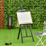 Cavalete de Pintura de Madeira Inclinável 90° Preto 51.5x71.5x134.5cm