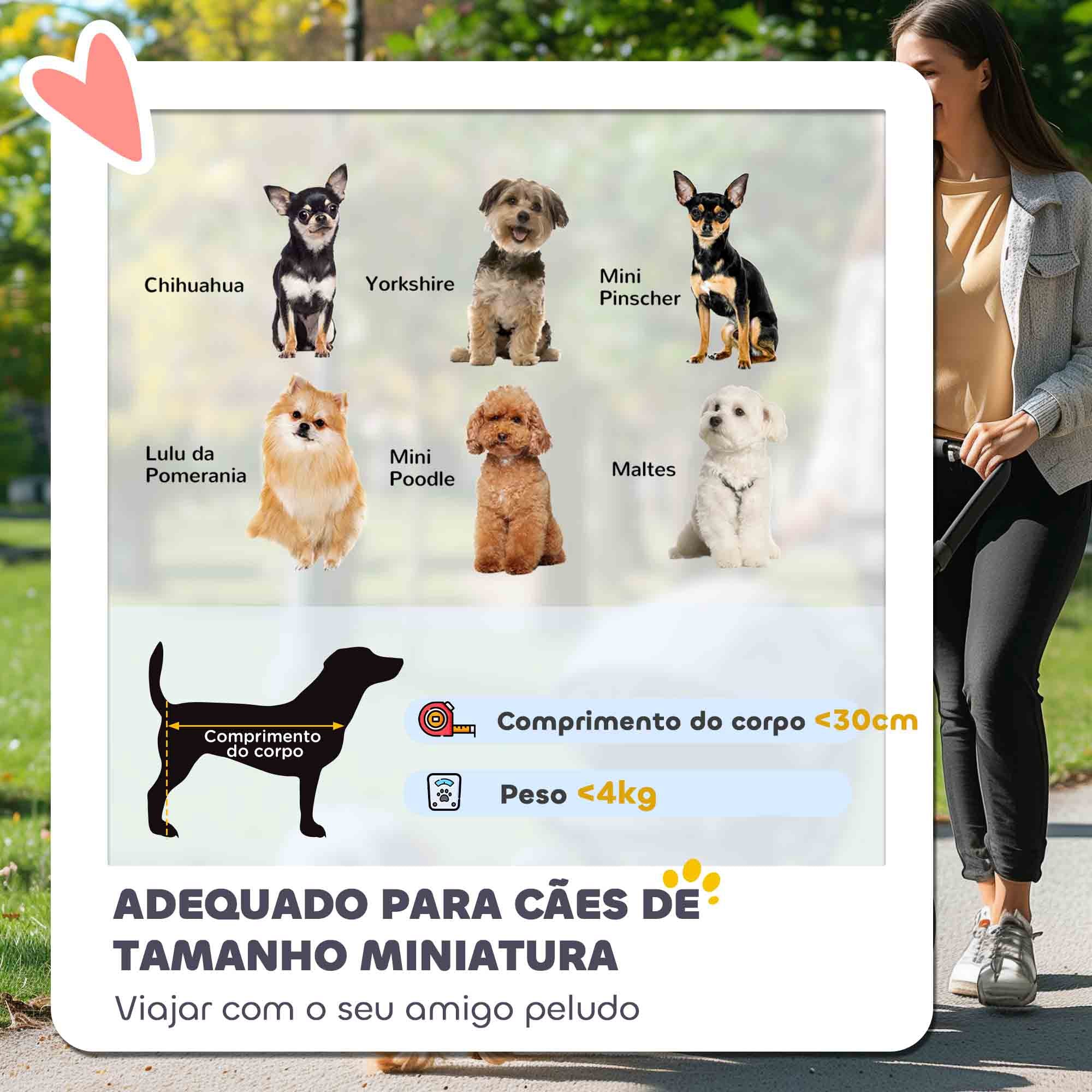 Carrinho para Cães Pequenos Compacto e Confortável 76x44x103 cm Azul