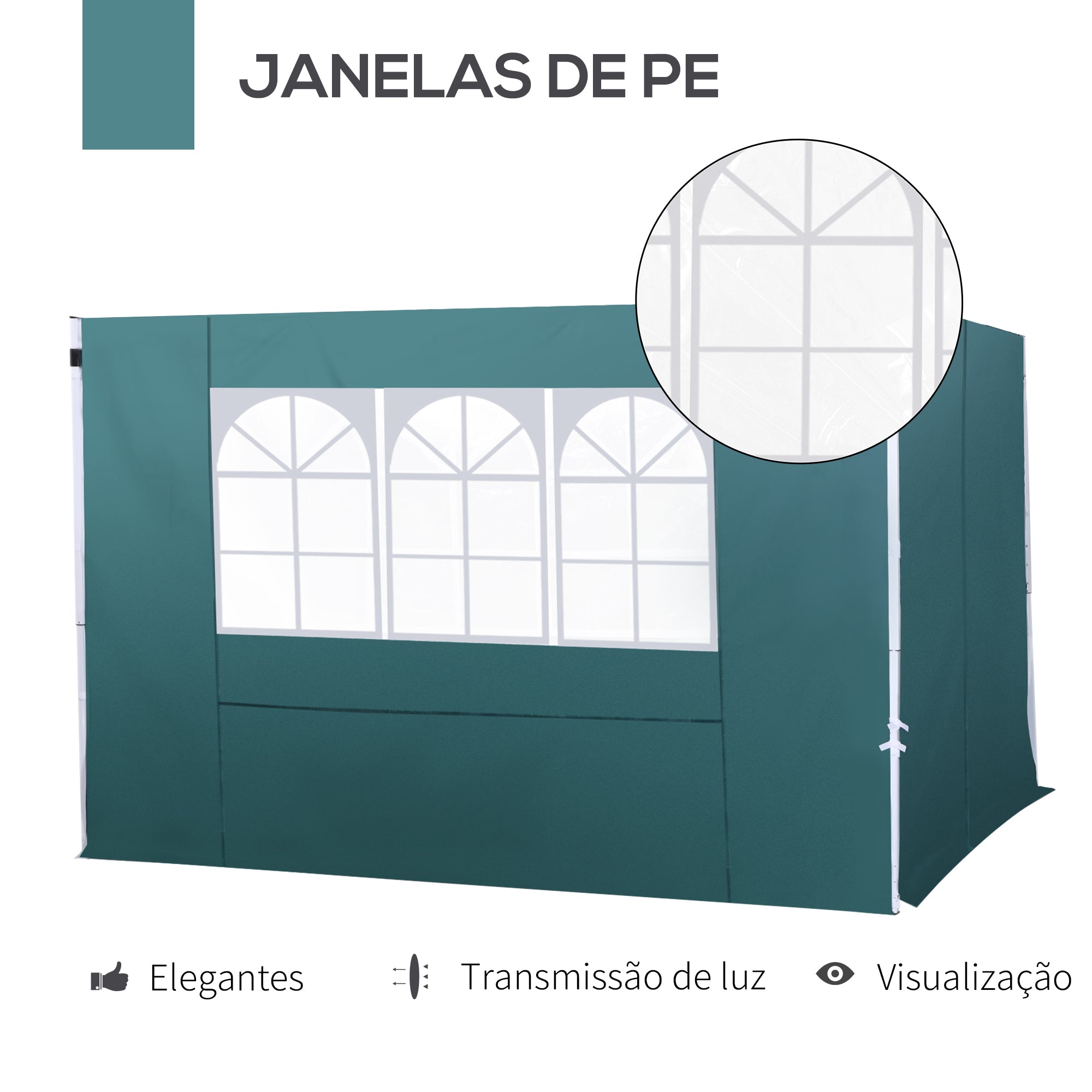 Paredes Laterais para Tenda 300x200 cm Verde Escuro