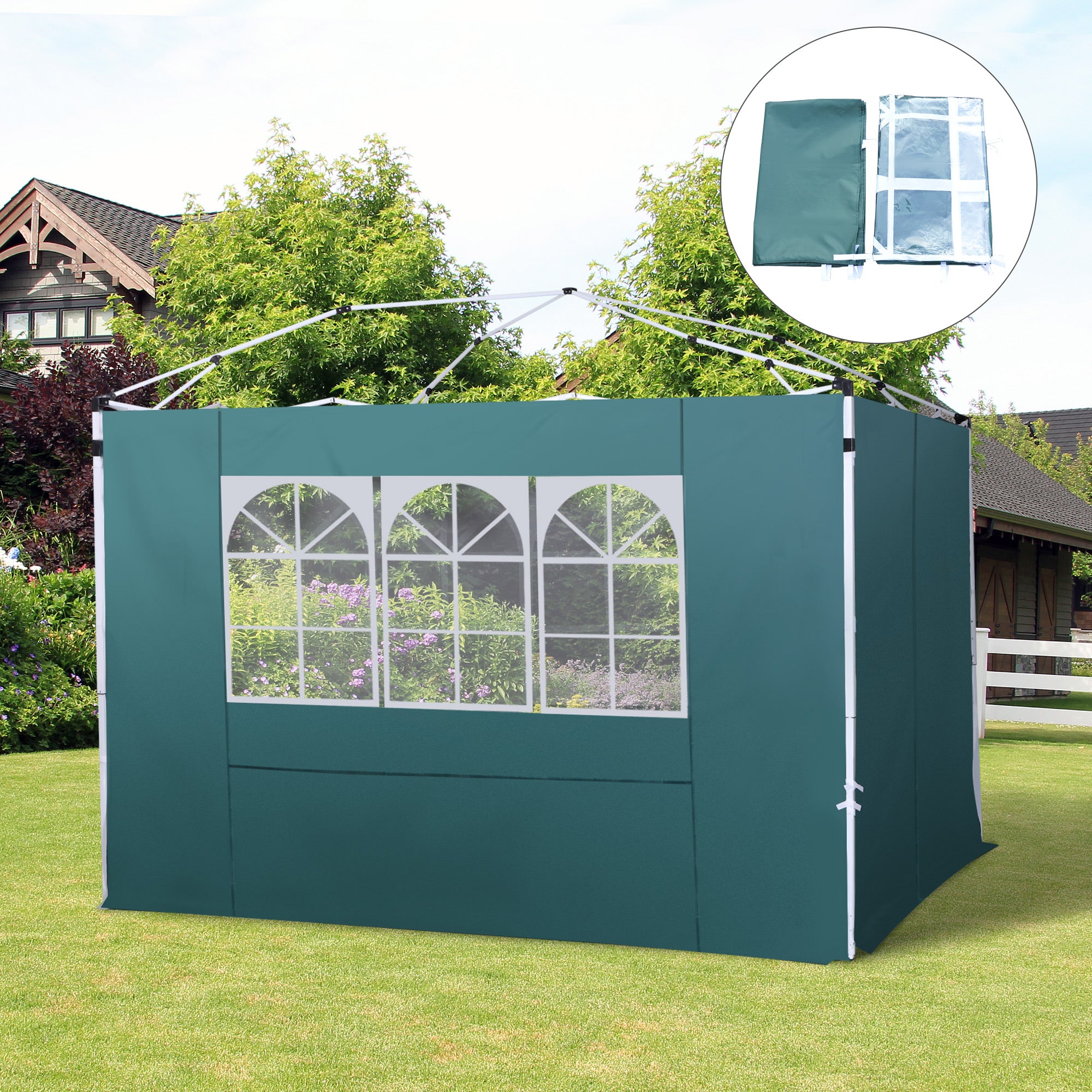 Paredes Laterais para Tenda 300x200 cm Verde Escuro