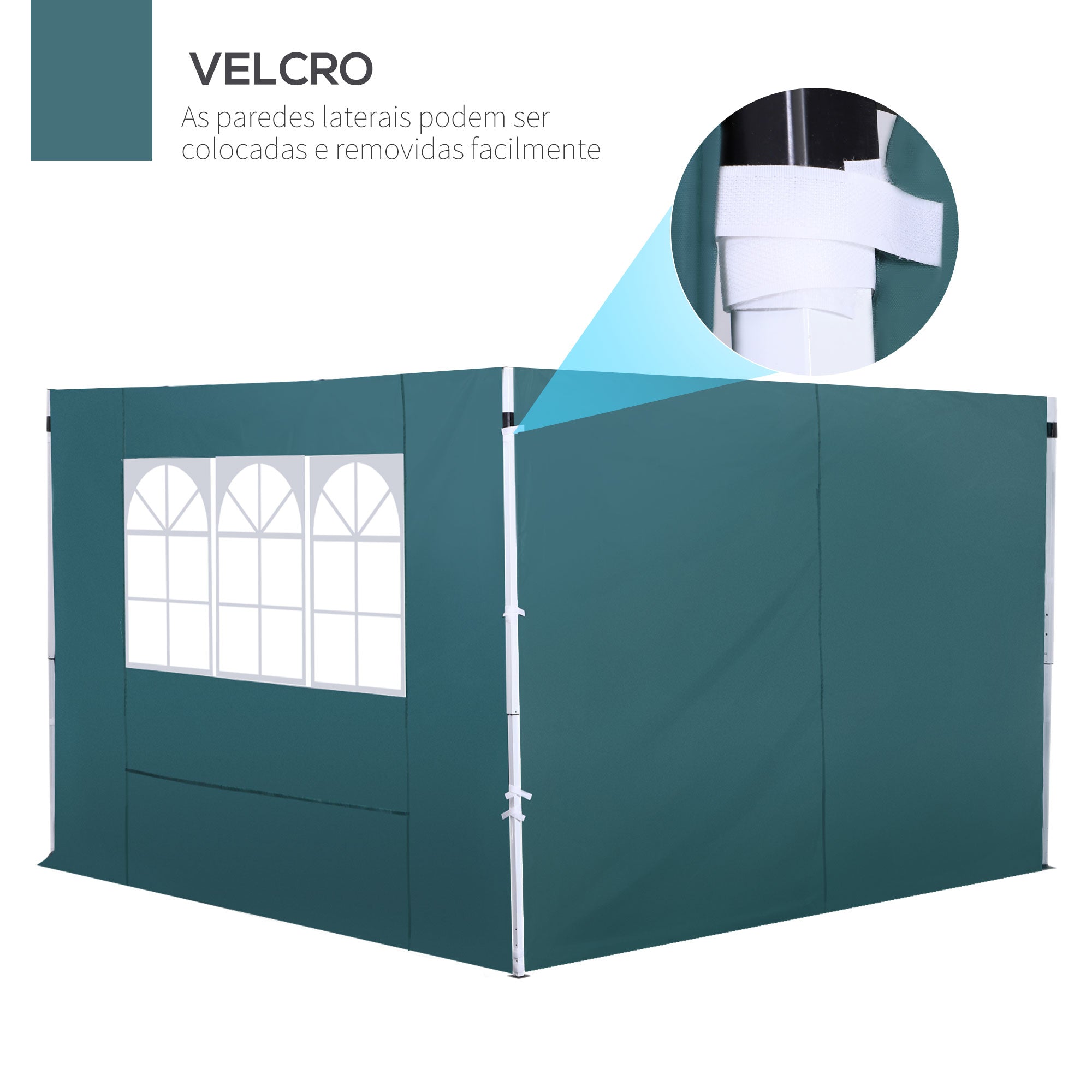 Paredes Laterais para Tenda 300x200 cm Verde Escuro