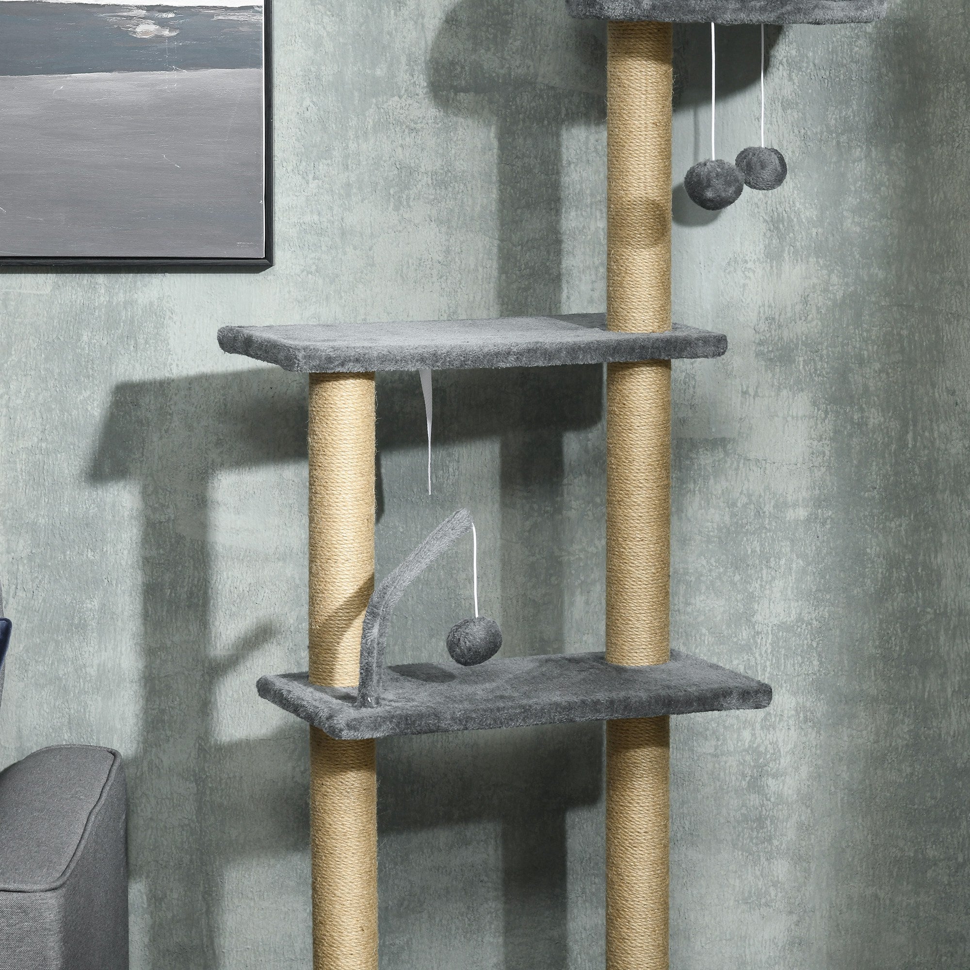 Arranhador para Gatos Cinzento de 230-250 cm