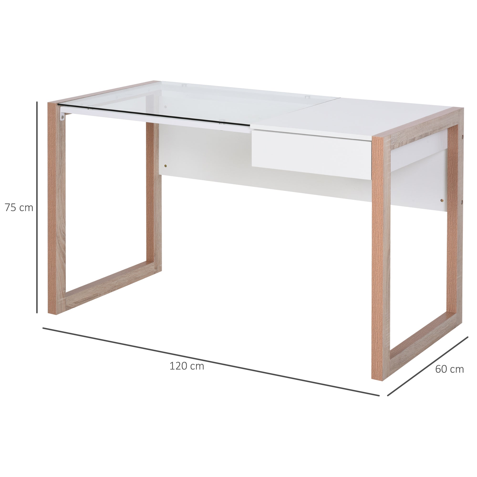 Secretária de Escritório Design Moderno 120x60x75 cm Branco