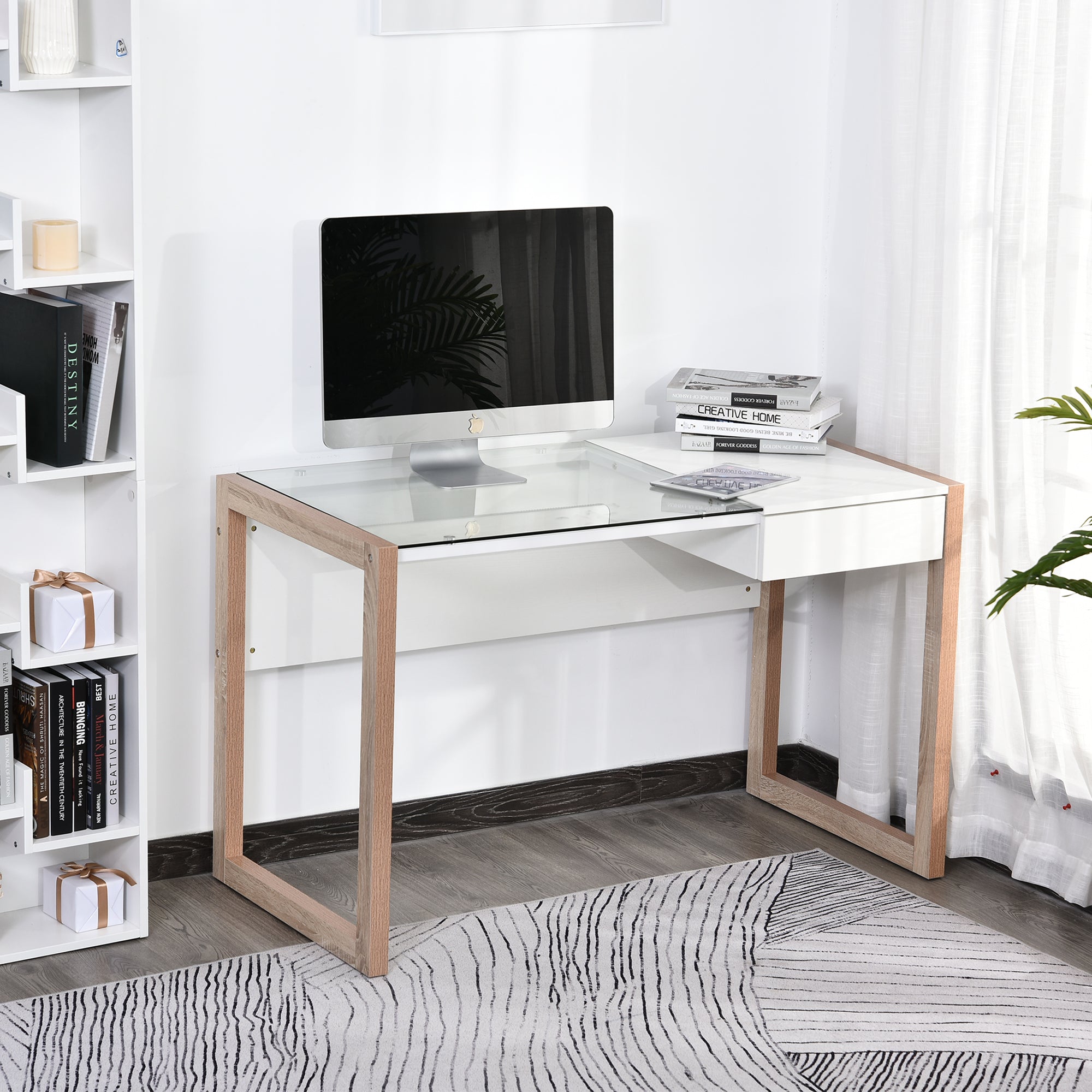 Secretária de Escritório Design Moderno 120x60x75 cm Branco