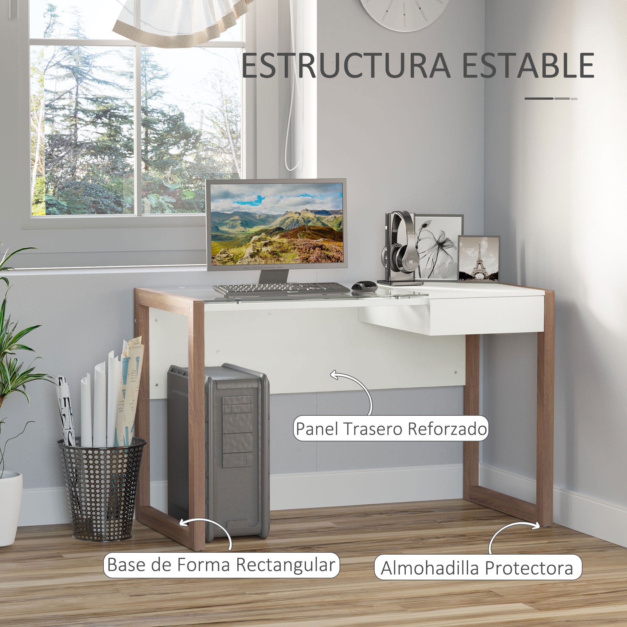 Secretária de Escritório Design Moderno 120x60x75 cm Branco