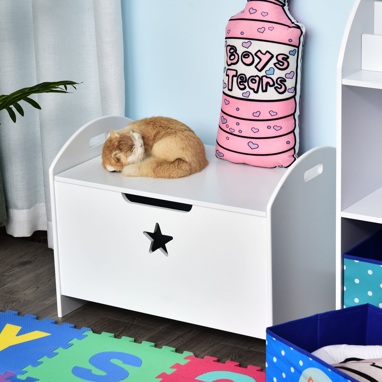 Baú de Brinquedos Infantil 62x40x46,5 cm - Branco