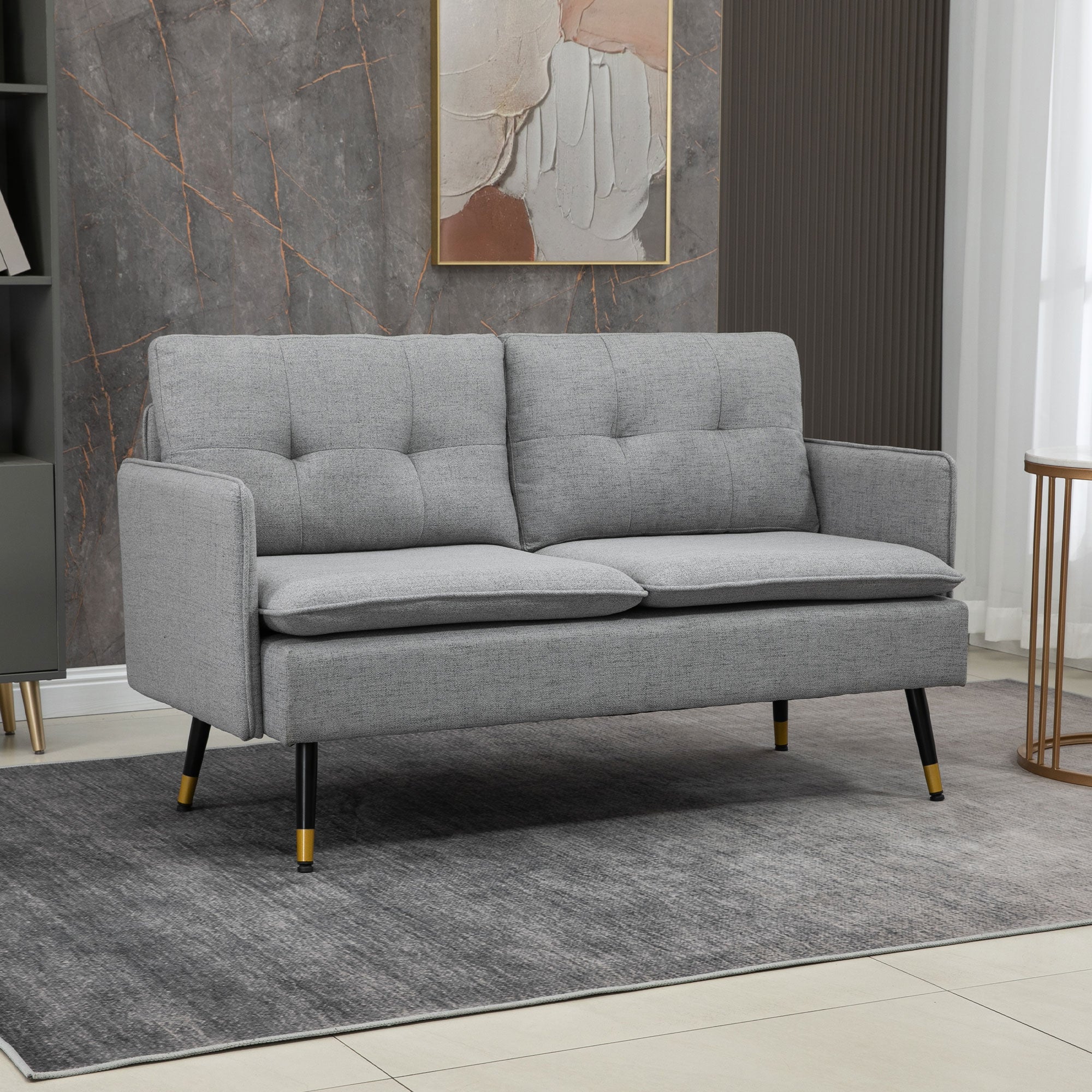 Sofá de 2 Lugares Cinzento 139x68x80 cm - Conforto e Elegância para a sua Casa