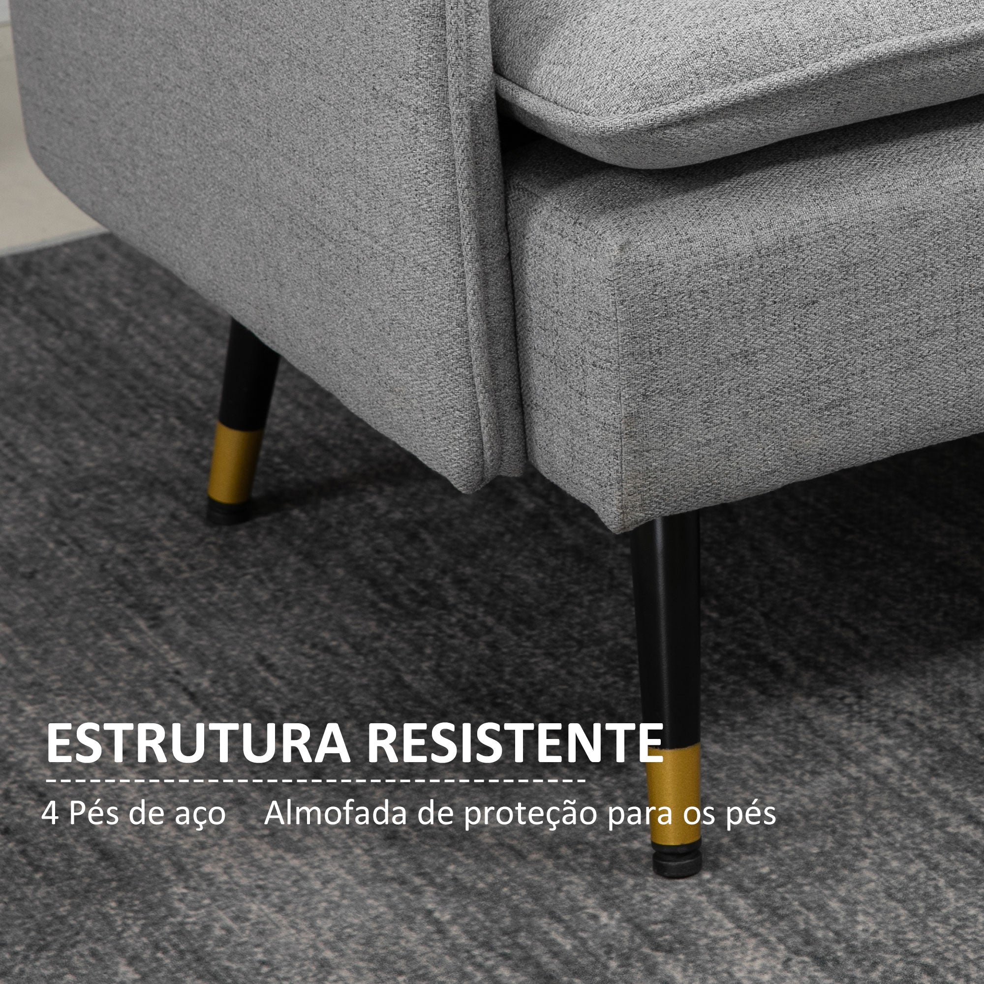 Sofá de 2 Lugares Cinzento 139x68x80 cm - Conforto e Elegância para a sua Casa