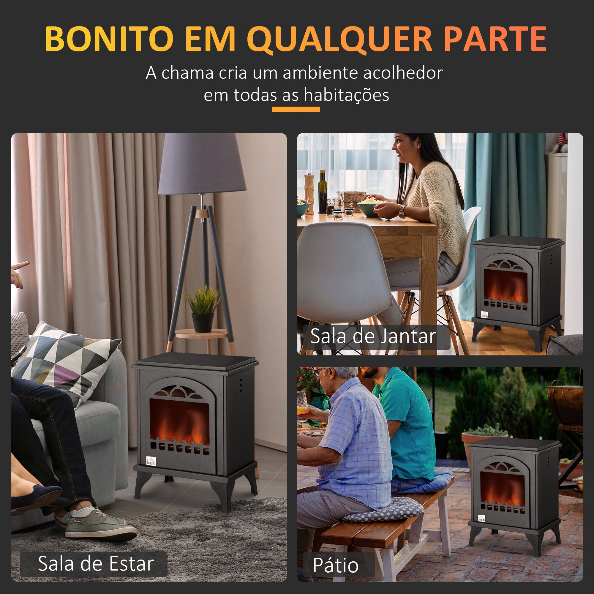 Lareira de Bioetanol Pé 41x25x54 cm Preto